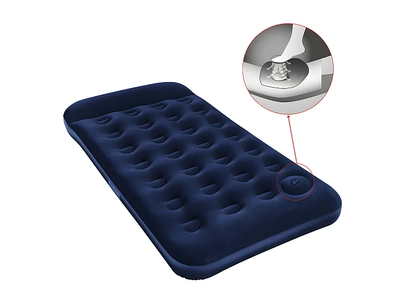 Colchão insuflável c/ bomba de pé embutida 188x99x28 cm PT656311