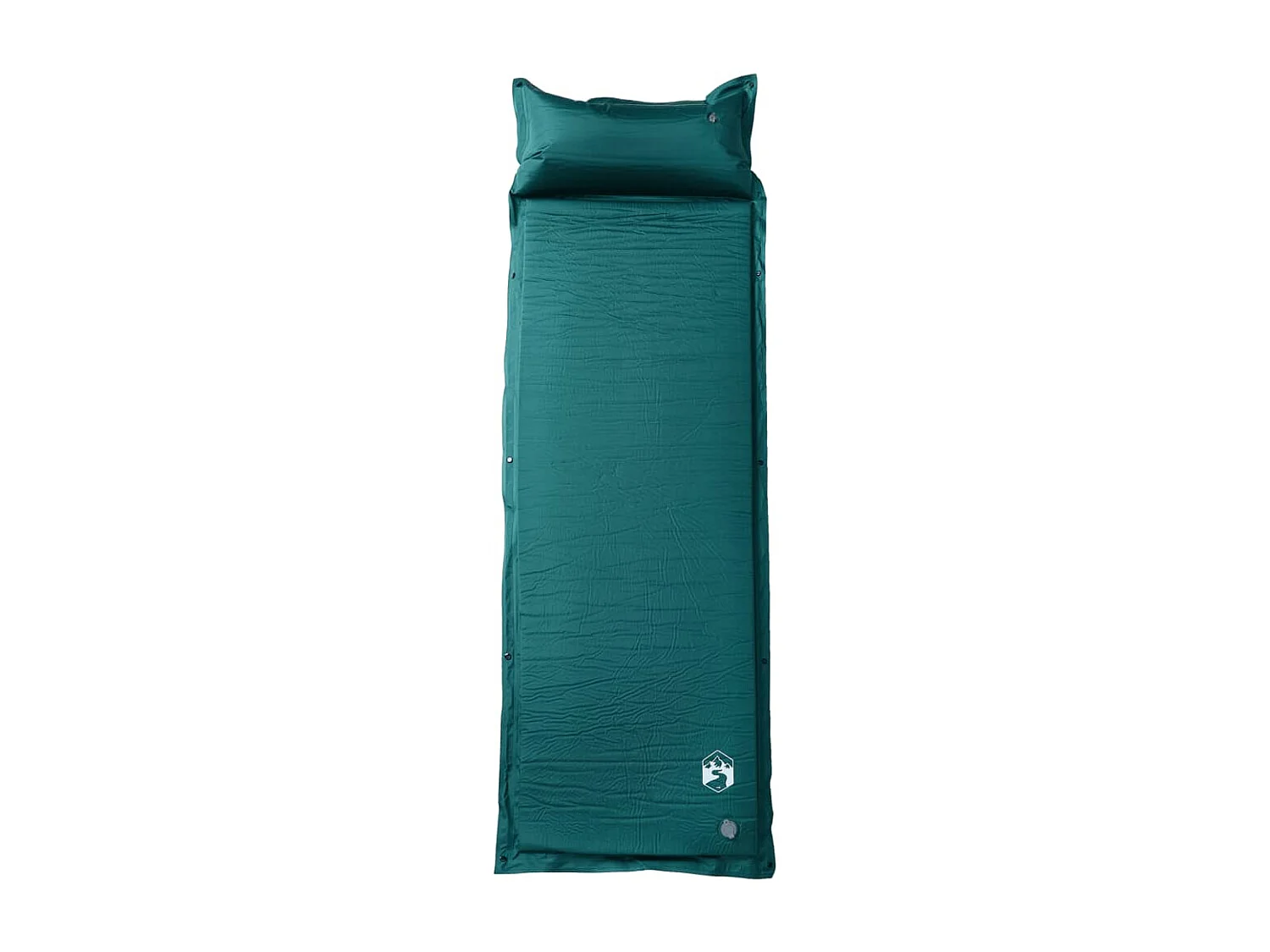 Matelas de camping autogonflant avec oreiller 1 personne vert FR942528
