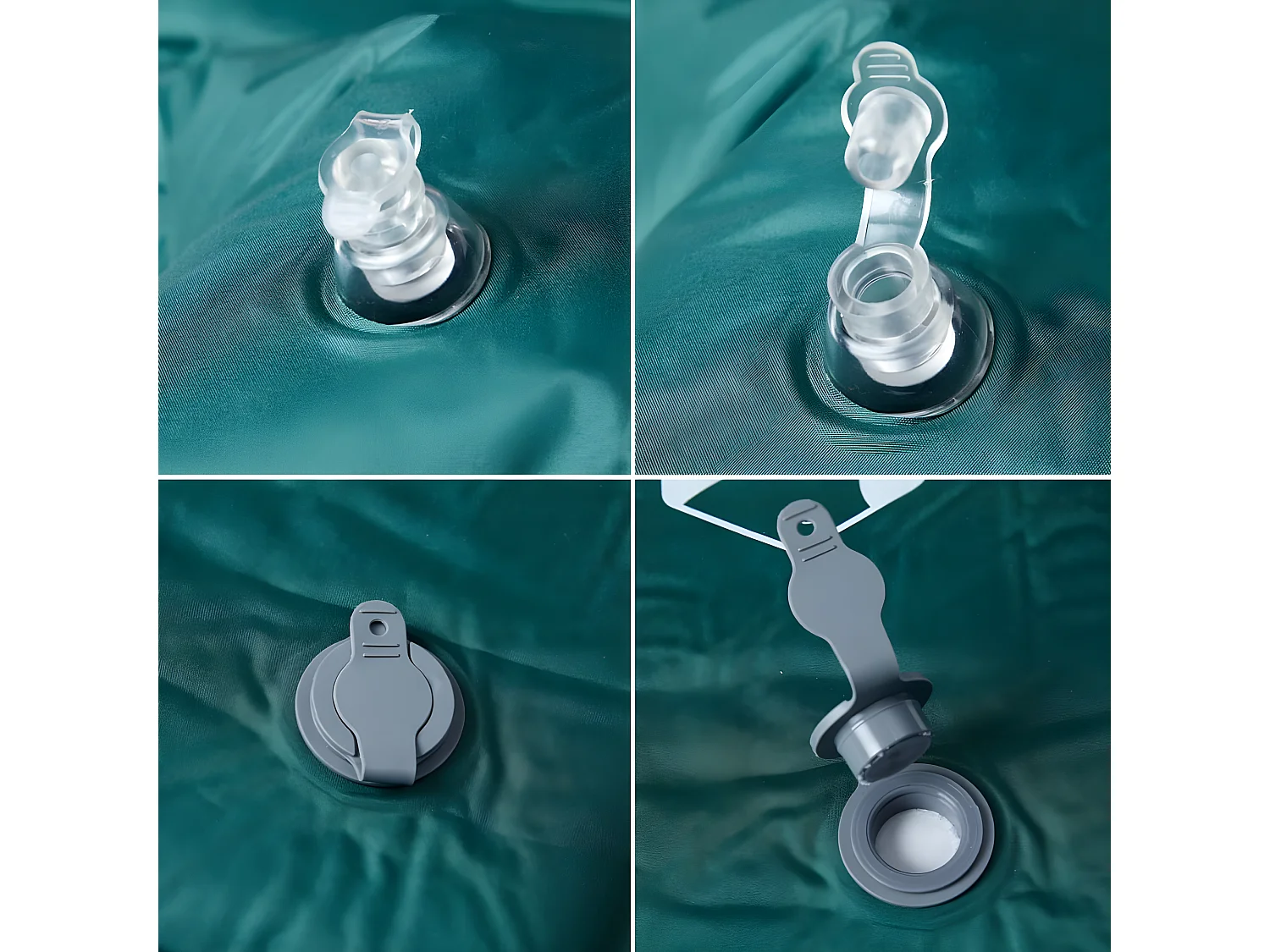 Matelas de camping autogonflant avec oreiller 1 personne vert FR942528