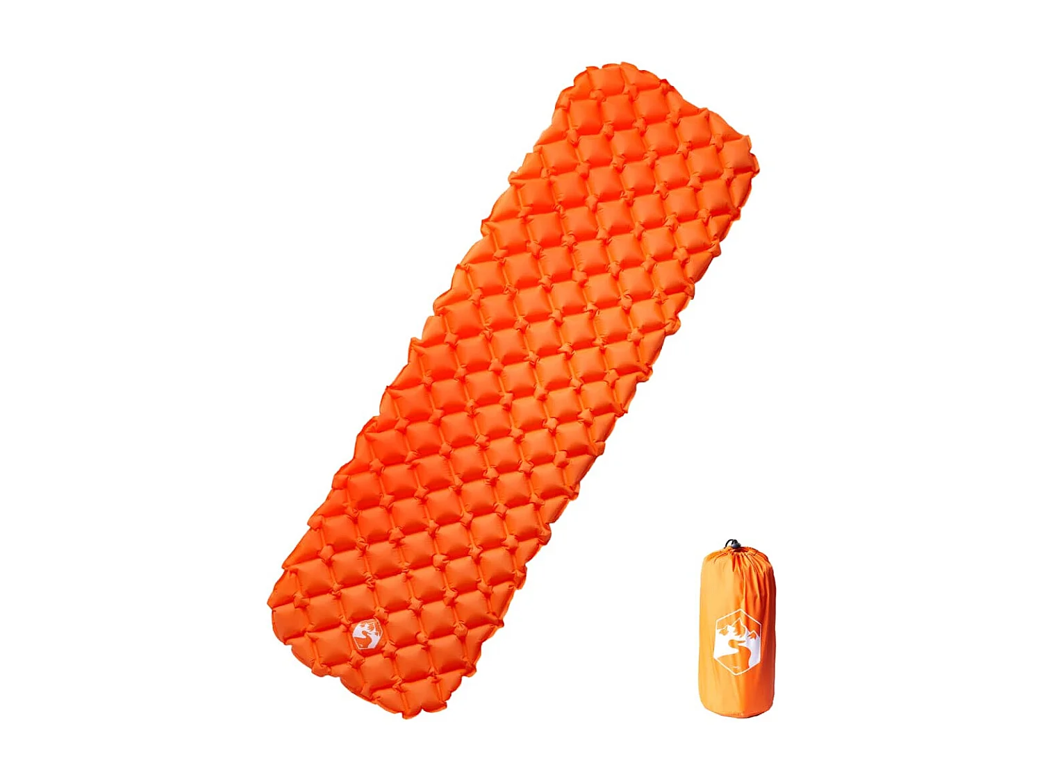 Matelas de camping gonflable 1 personne orange 190x58x6 cm FR893163