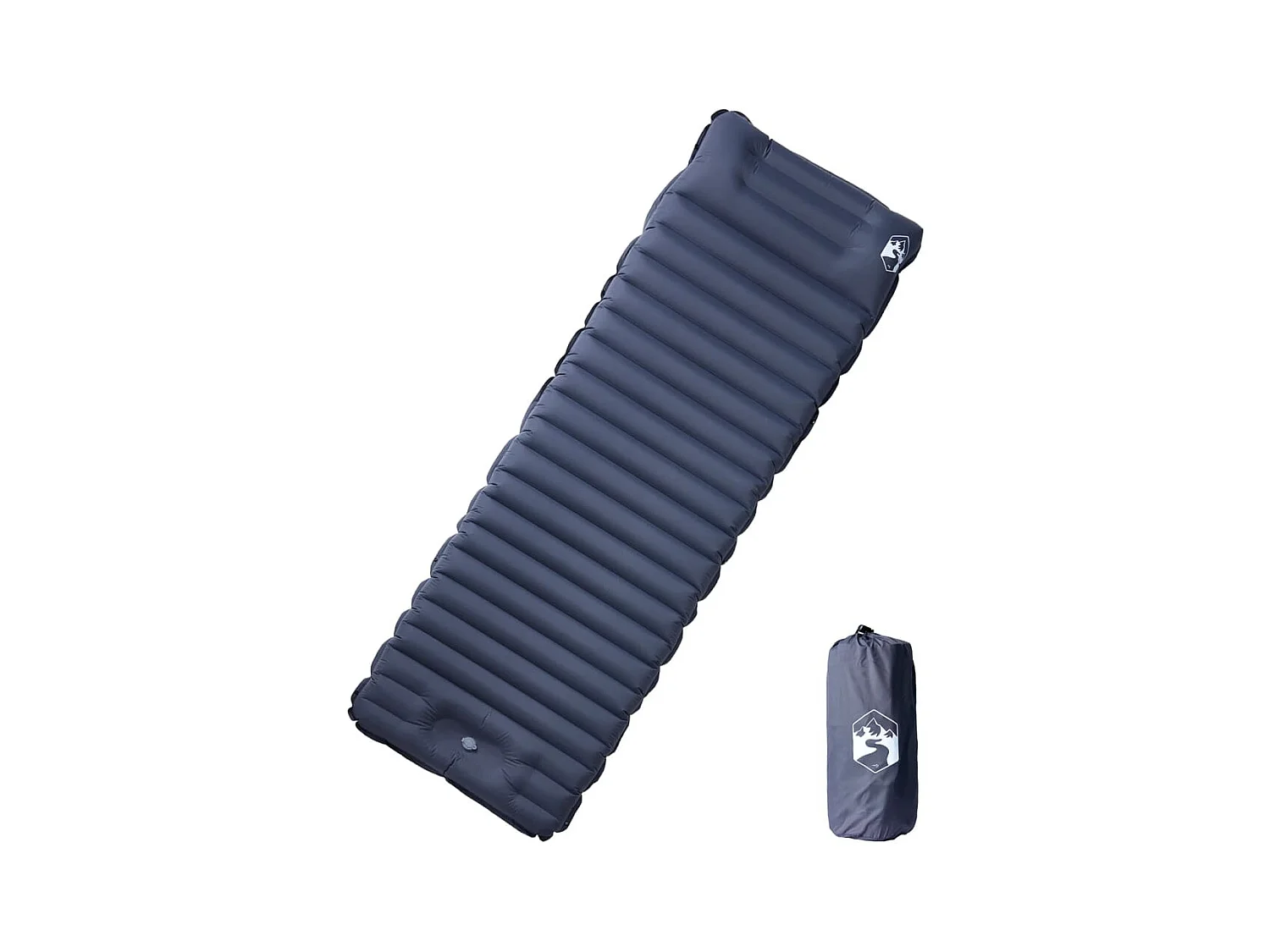 Matelas de camping autogonflant avec oreiller 1 personne gris FR775300