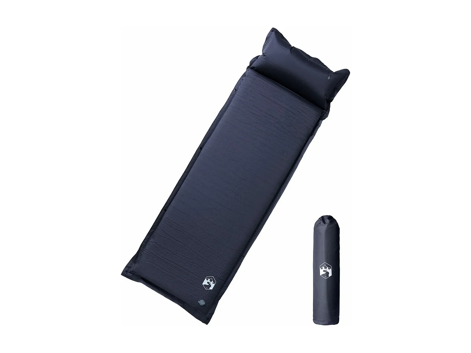 Matelas de camping autogonflant avec oreiller 1 personne gris FR863603