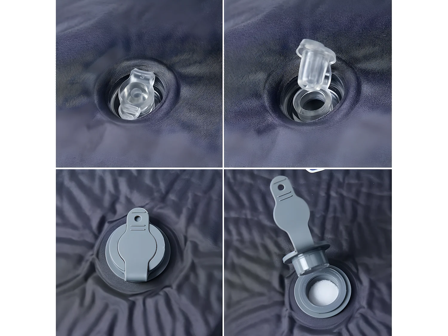 Matelas de camping autogonflant avec oreiller 1 personne gris FR863603