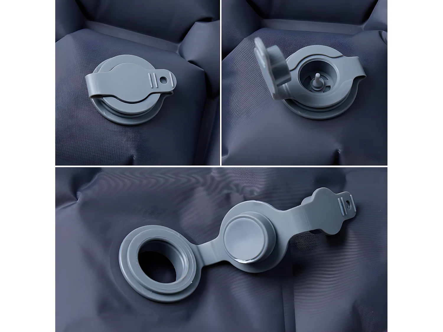 Matelas de camping gonflable 1 personne gris 190x58x6 cm FR161096