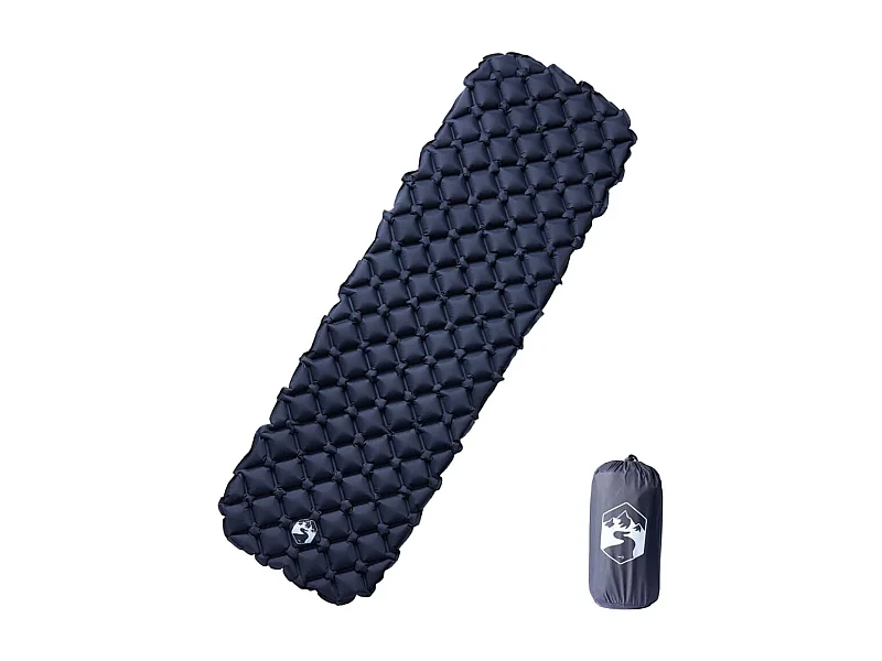 Matelas de camping gonflable 1 personne gris 190x58x6 cm FR161096