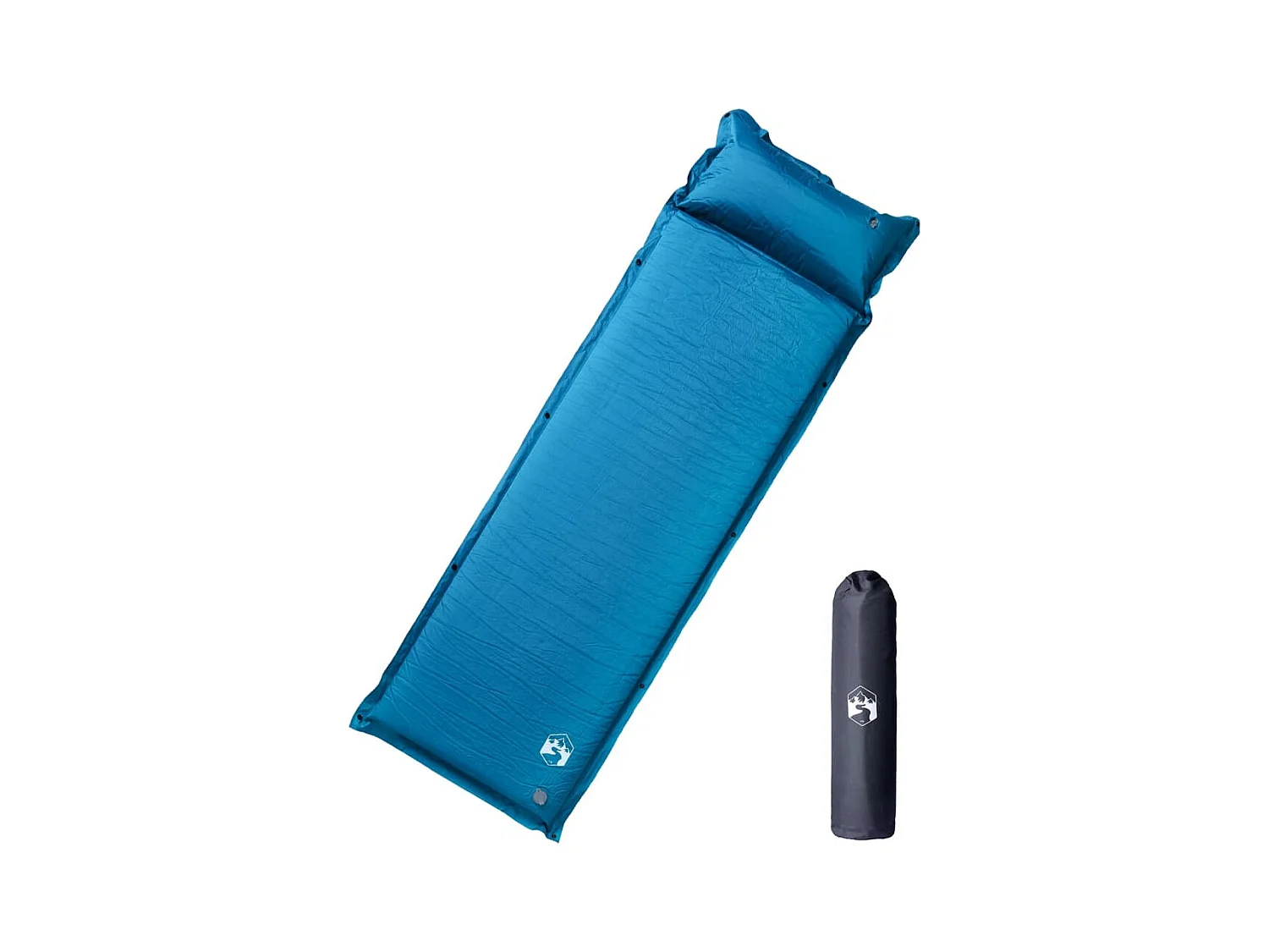 Matelas de camping autogonflant oreiller 1 personne turquoise FR119215