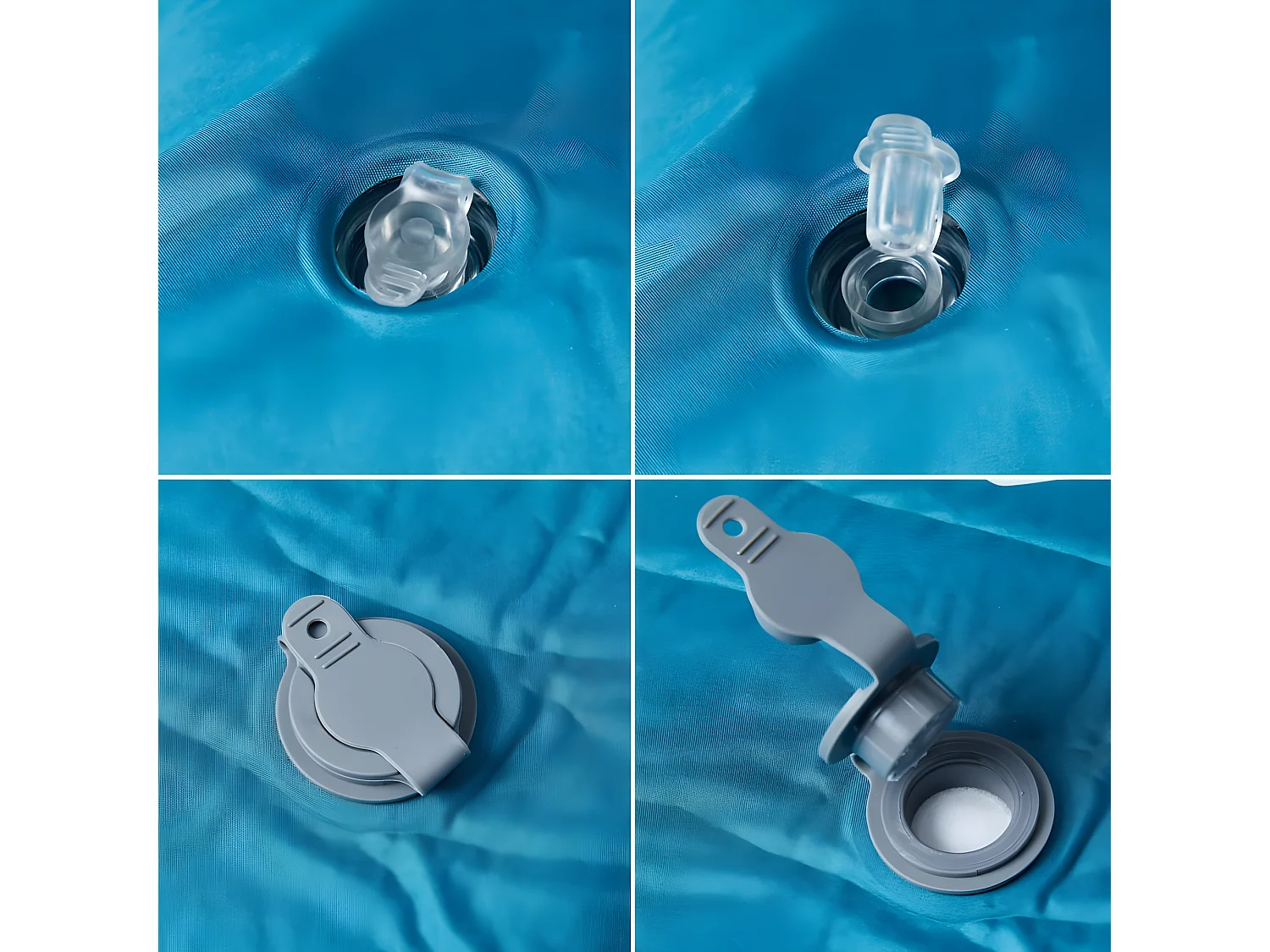 Kampeermatras met kussen zelfopblazend 1-persoons turquoise BE715643