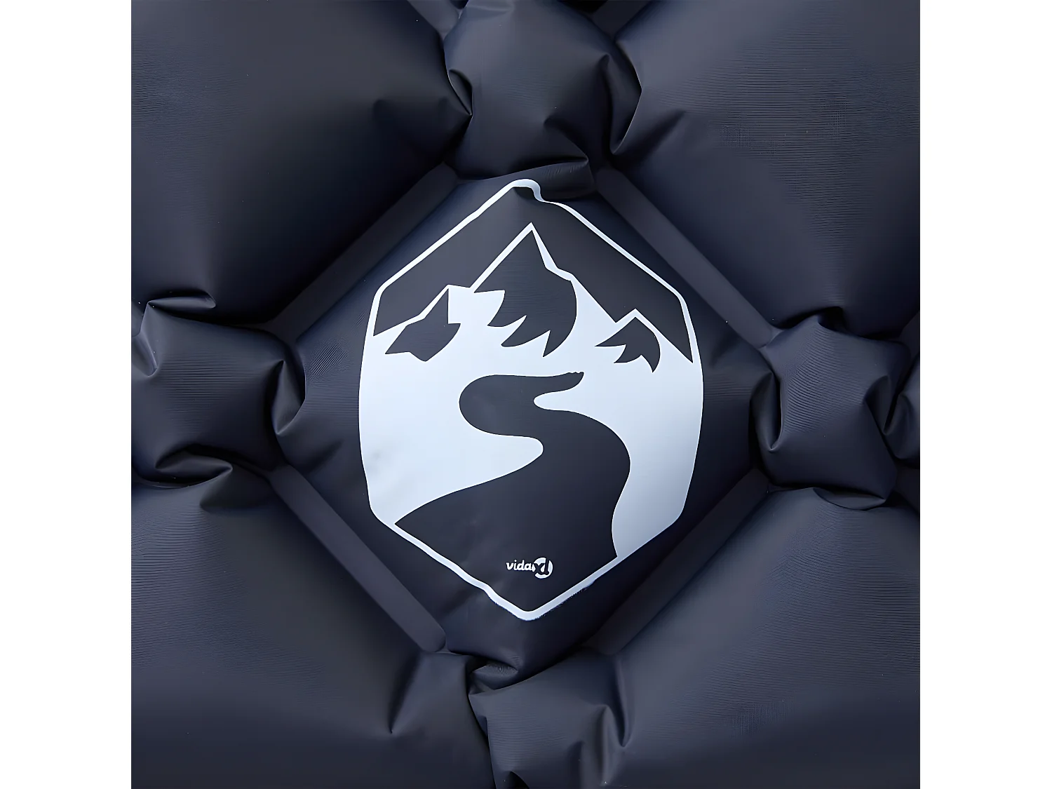 Matelas de camping gonflable avec oreiller 1 personne gris FR333018