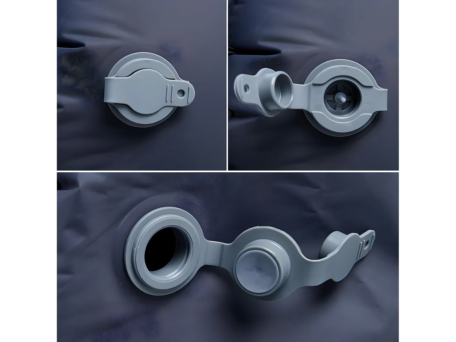 Matelas de camping gonflable avec oreiller 1 personne gris FR333018