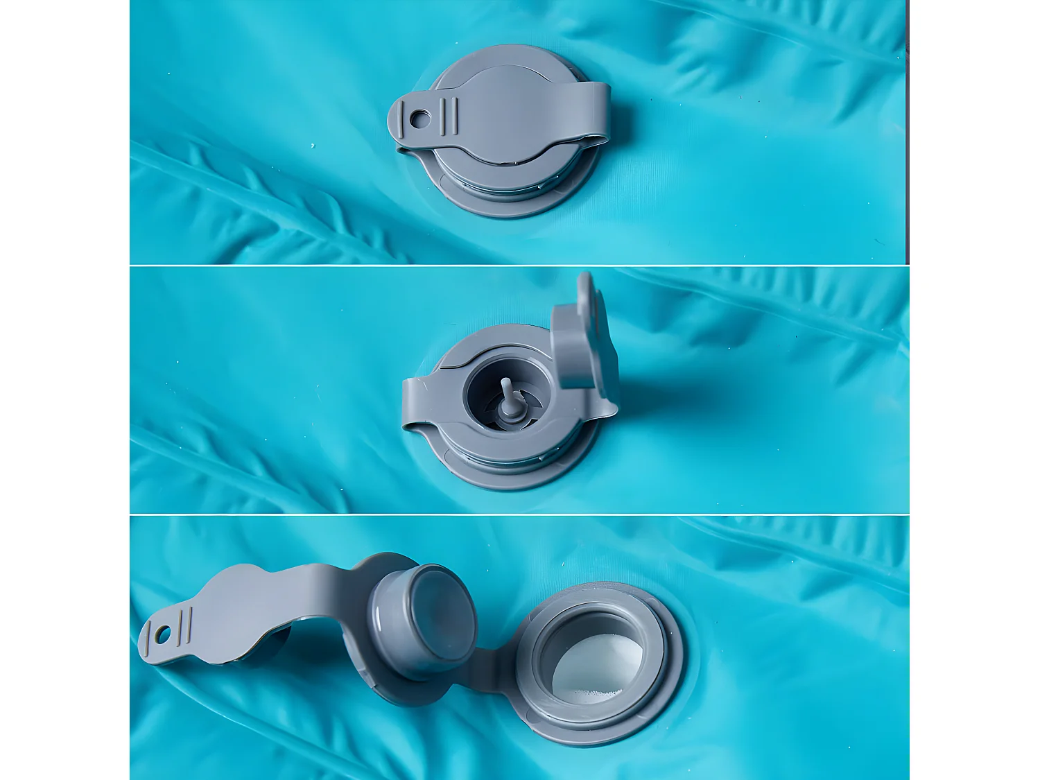 Colchón de camping autoinflable con almohada 1 persona azul ES729746