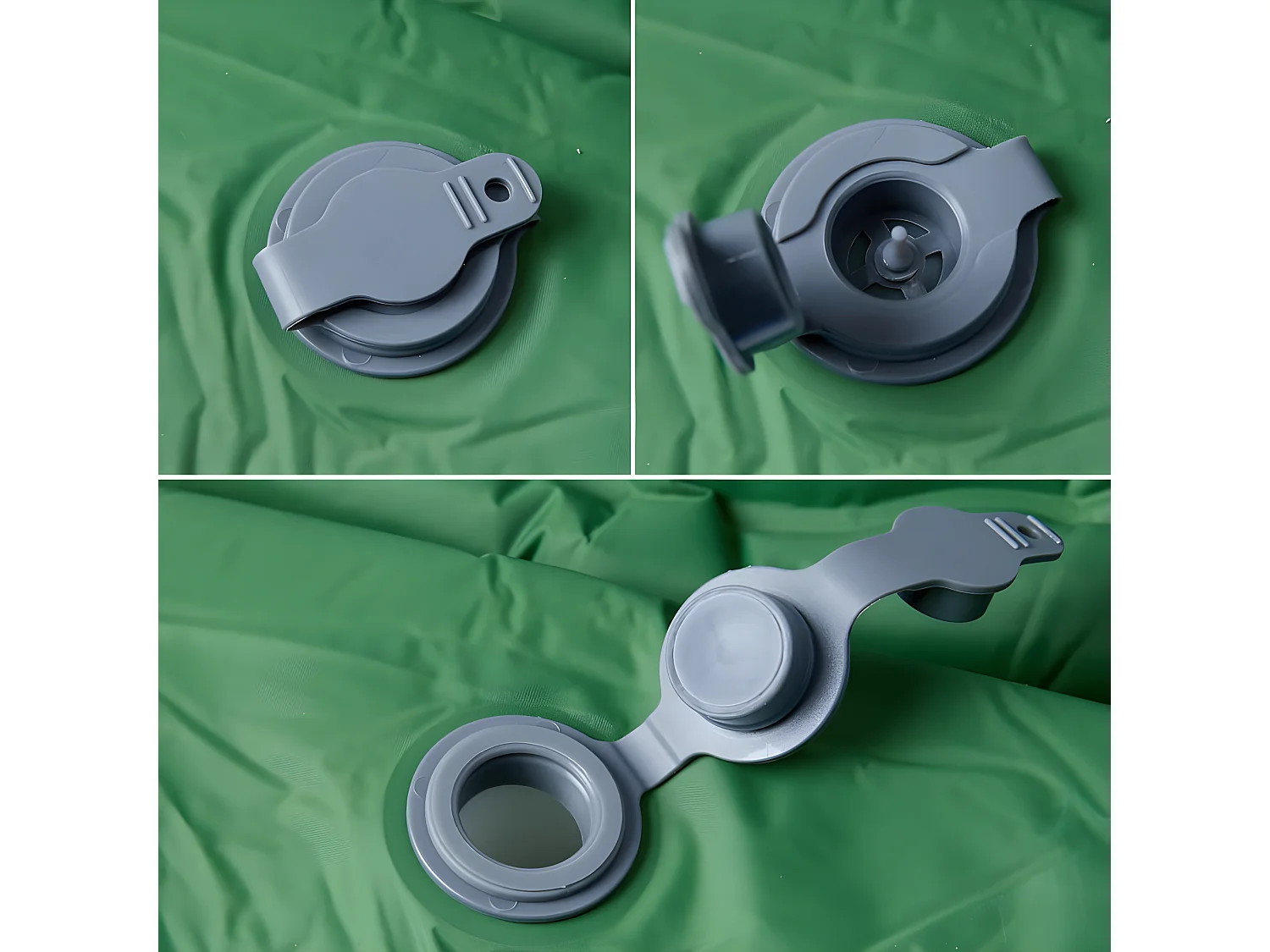 Colchón de camping autoinflable con almohada 1 persona verde ES256168