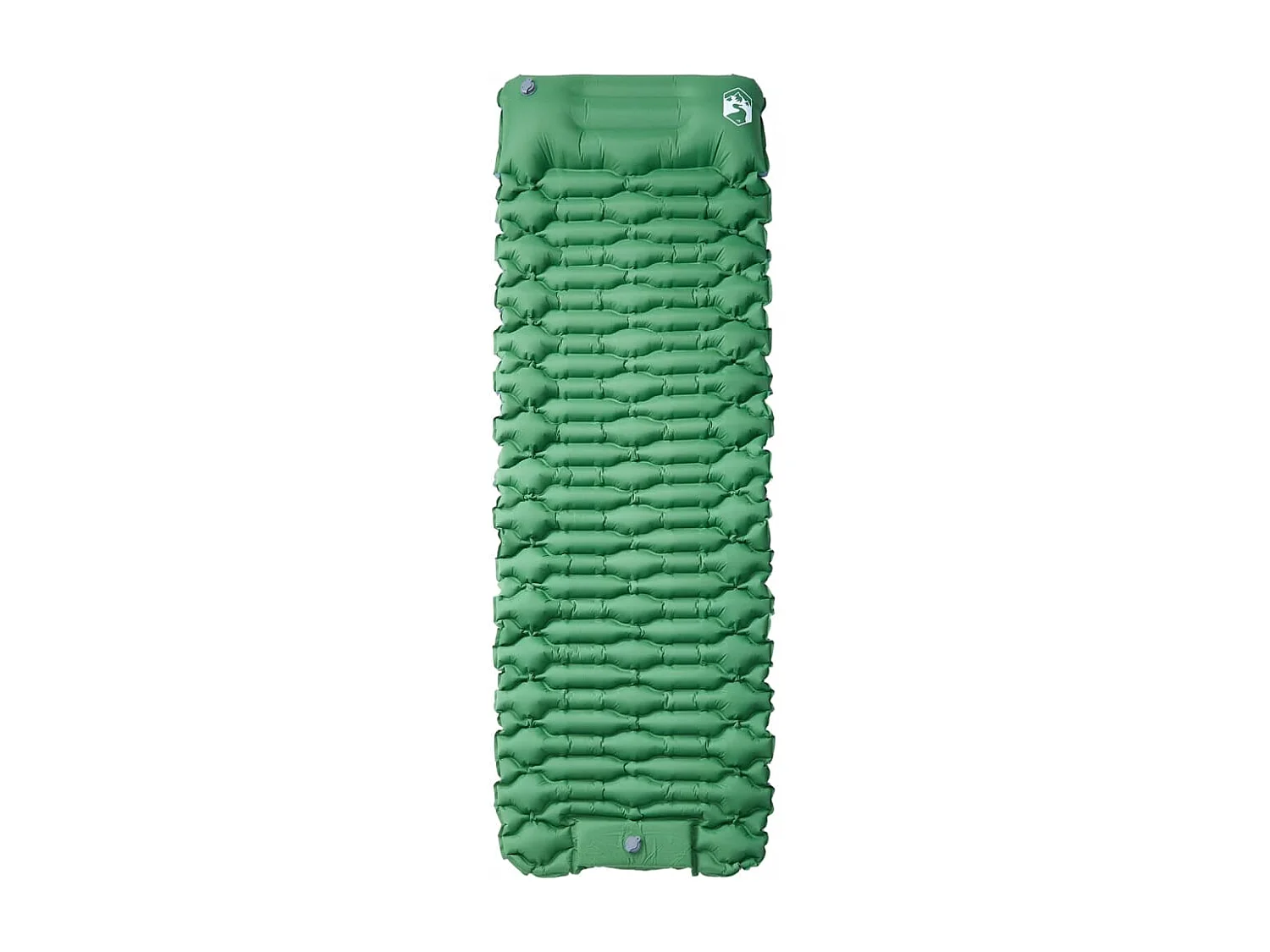 Matelas de camping autogonflant avec oreiller 1 personne vert FR587120