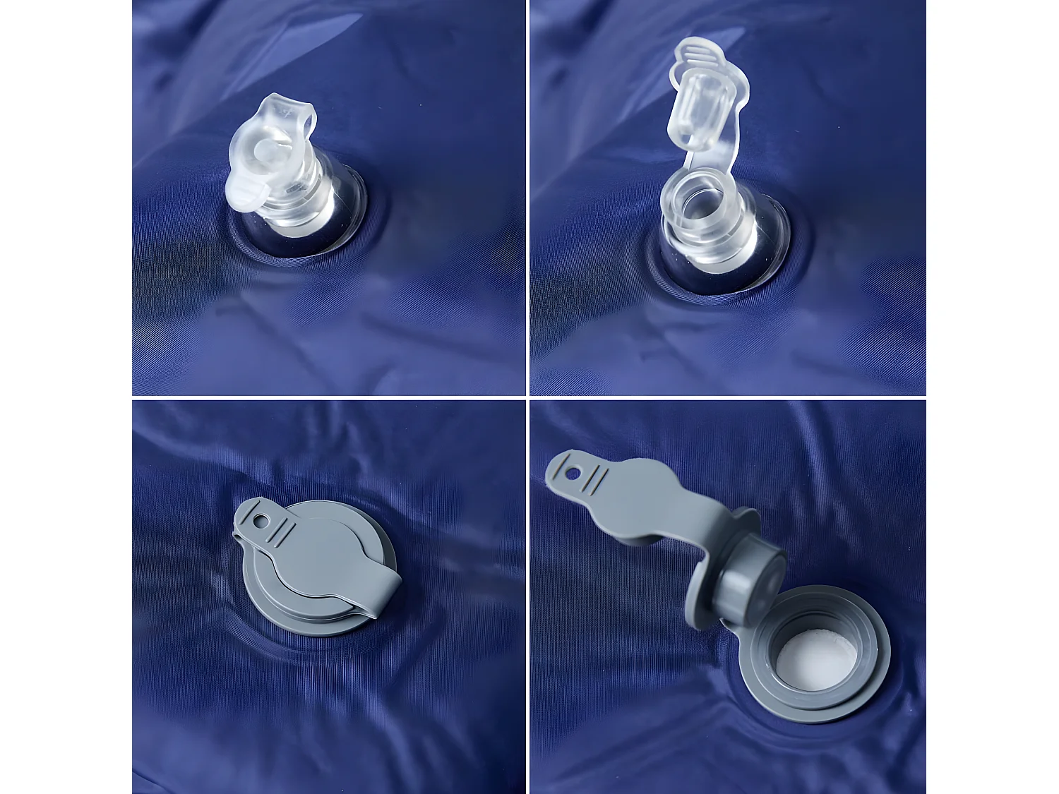 Kampeermatras met kussen zelfopblazend 1-persoons marineblauw BE101818