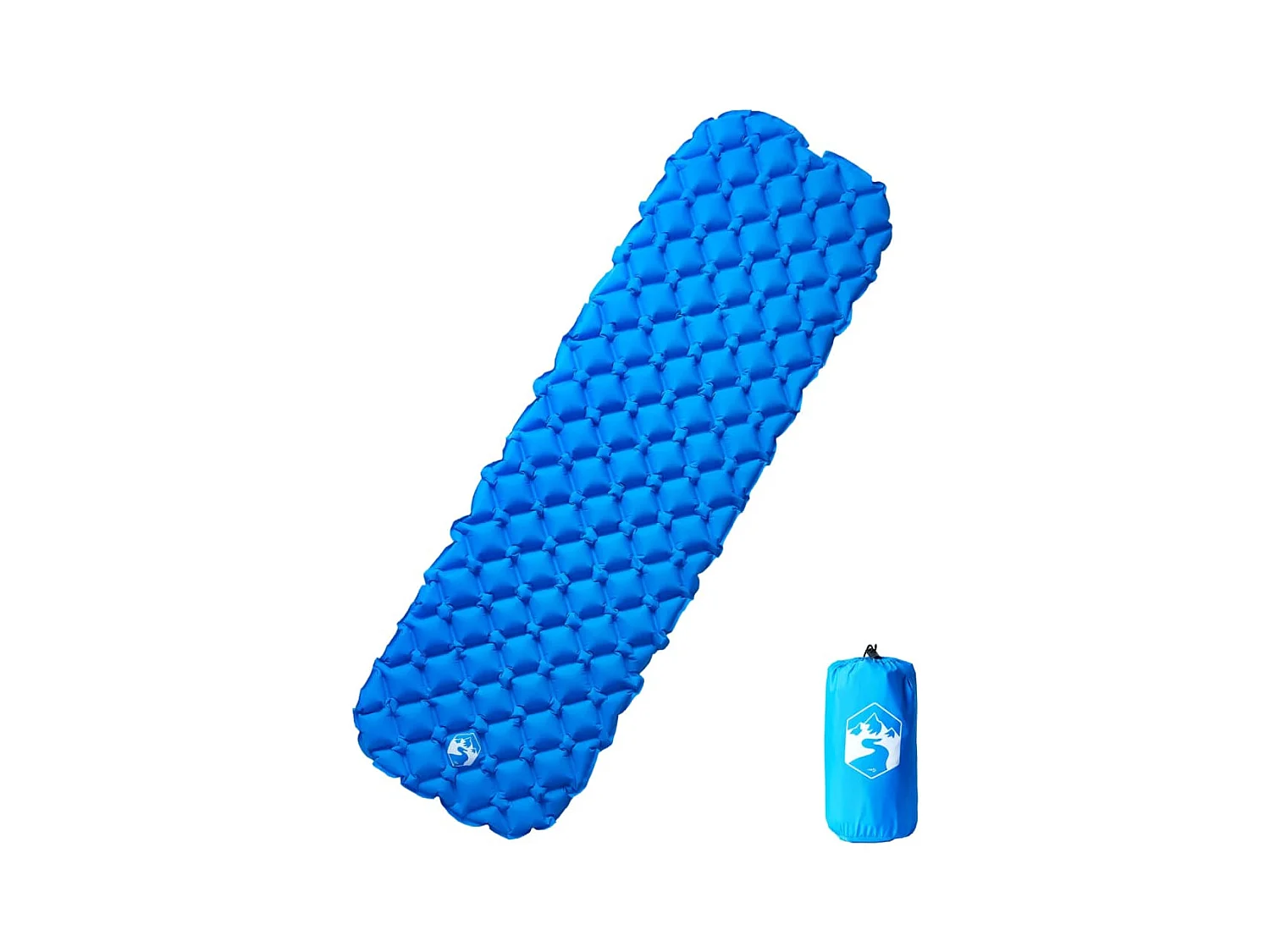 Matelas de camping gonflable 1 personne bleu 190x58x6 cm FR452828
