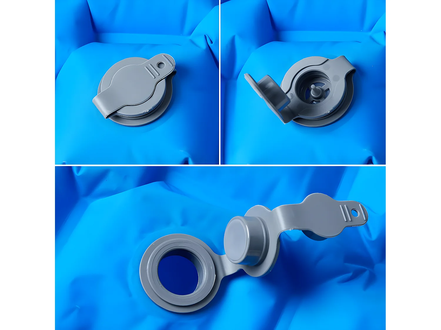 Colchón inflable de camping para 1 persona azul 190x58x6 cm ES740895