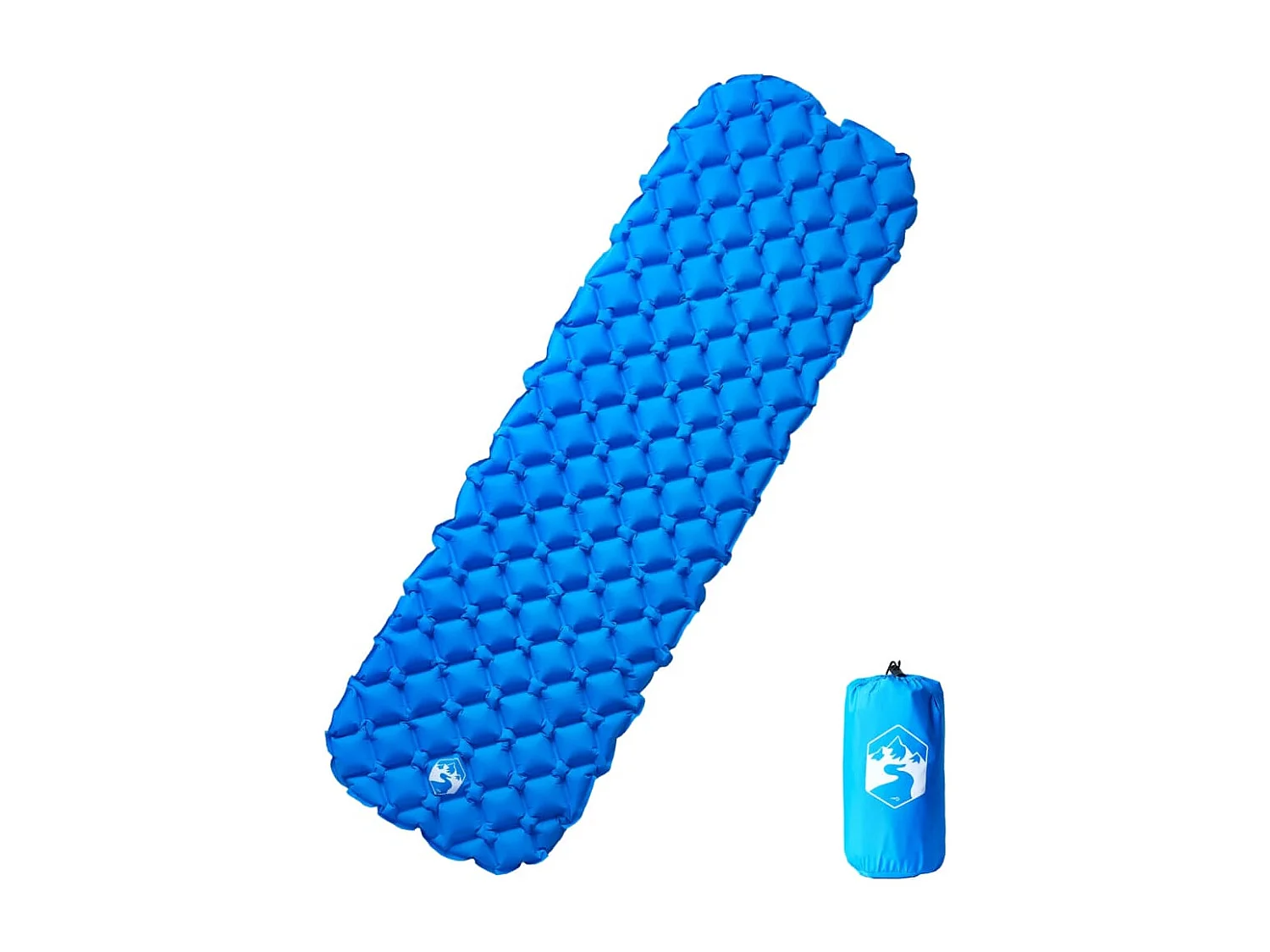 Matelas de camping gonflable 1 personne bleu 190x58x6 cm FR452828
