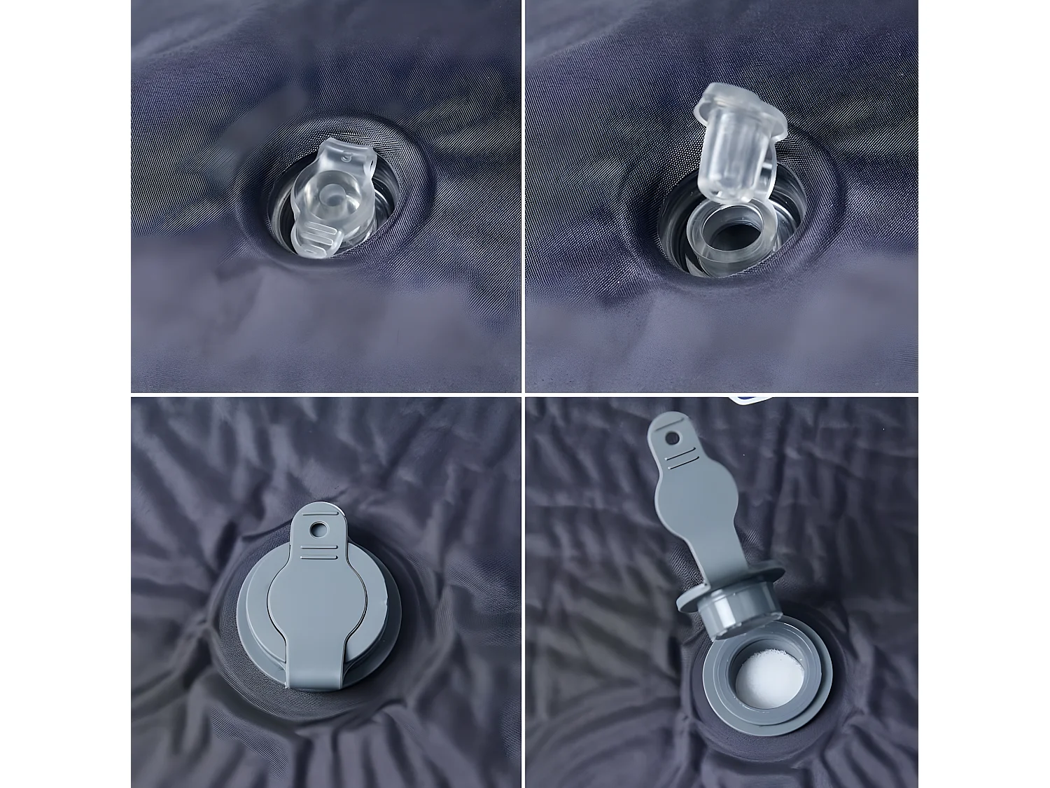 Matelas de camping autogonflant avec oreiller 1 personne gris FR799929