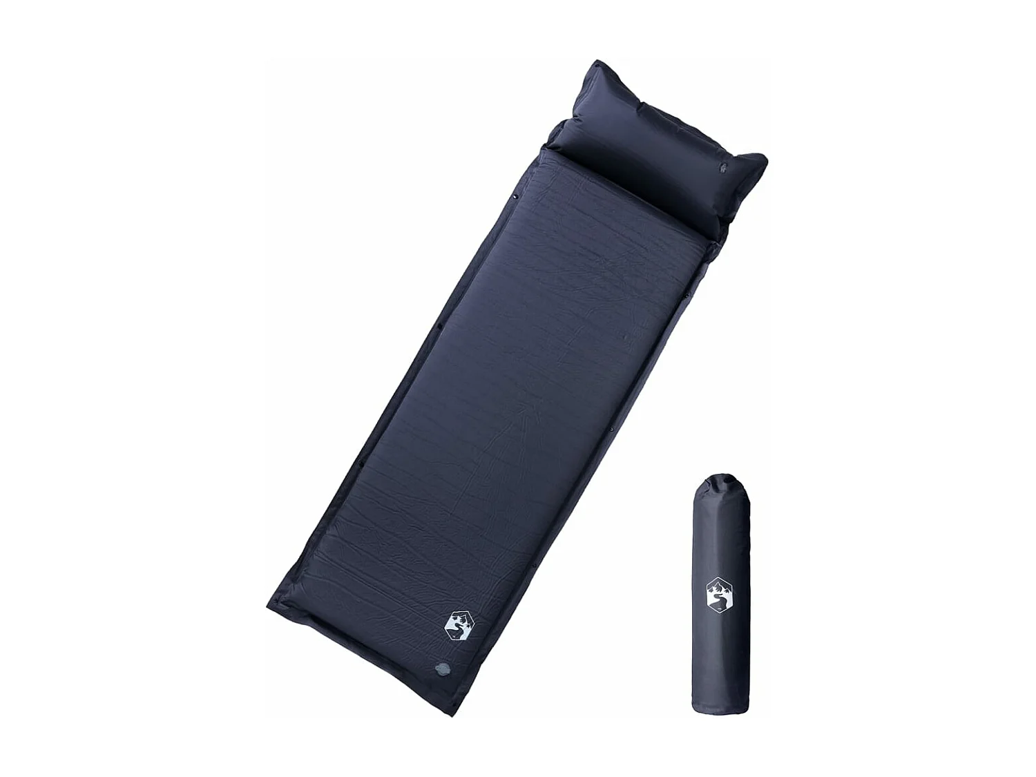 Kampeermatras met kussen zelfopblazend 1-persoons grijs BE941731