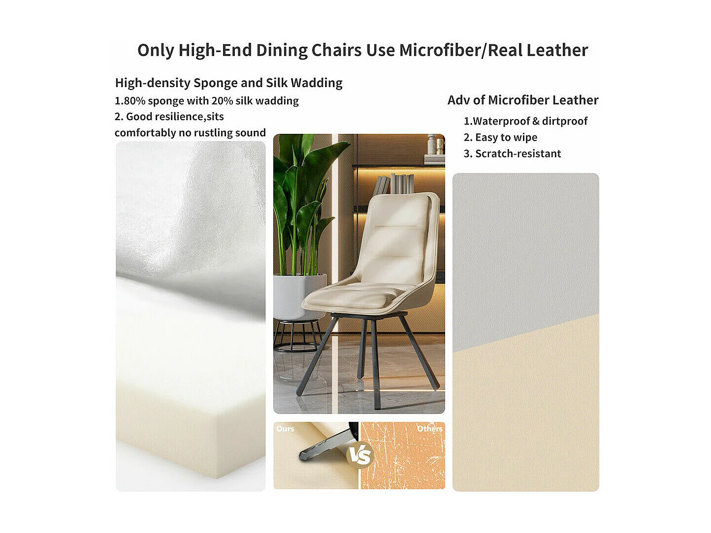 Lot de 2 chaises FATIVO - Fauteuil de bureau Pivotante en cuir kaki - Chaise salon scandinave rembourrée