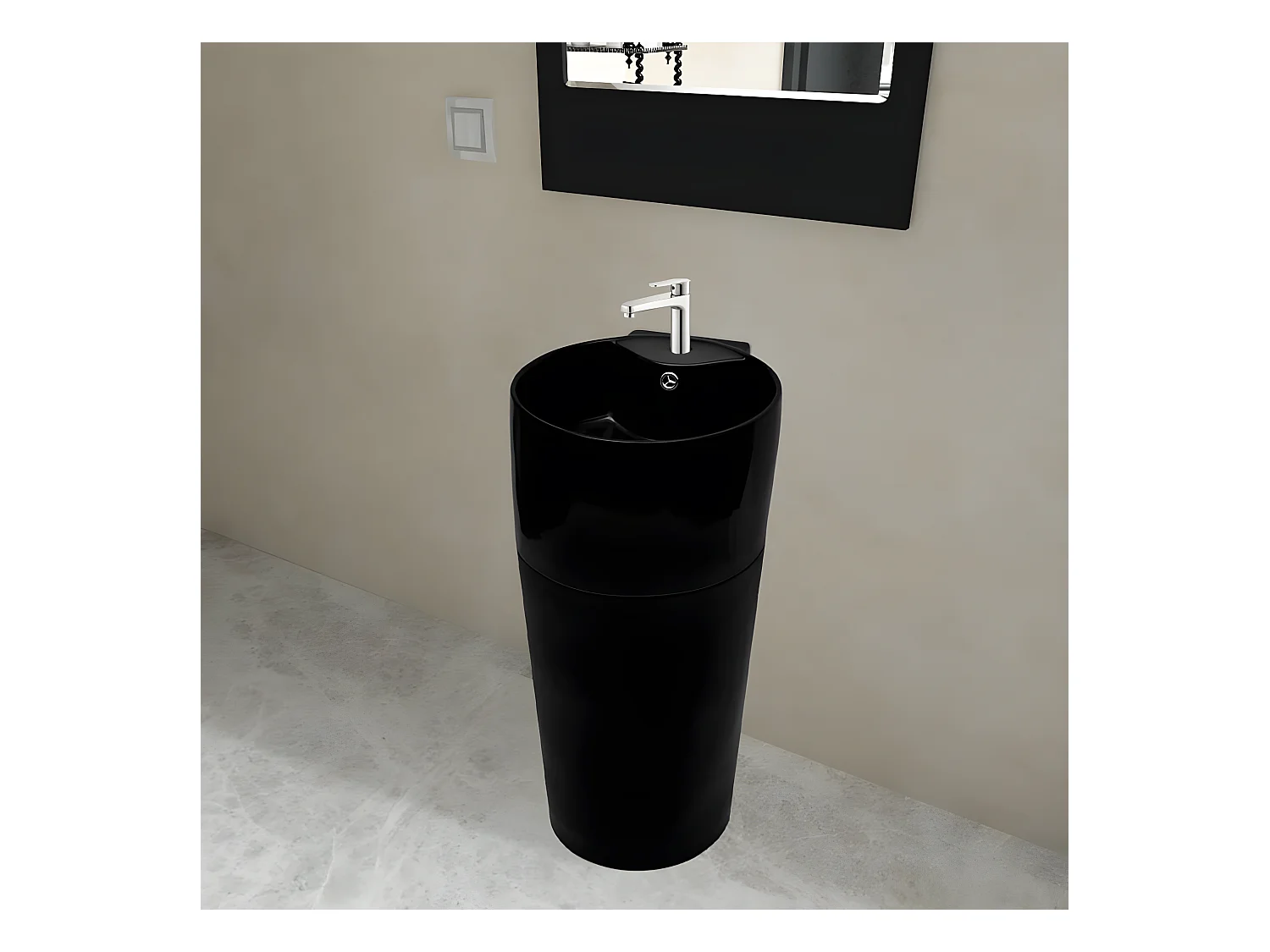 Vasque à trou de trop-plein/robinet céramique de salle de bain FR227979