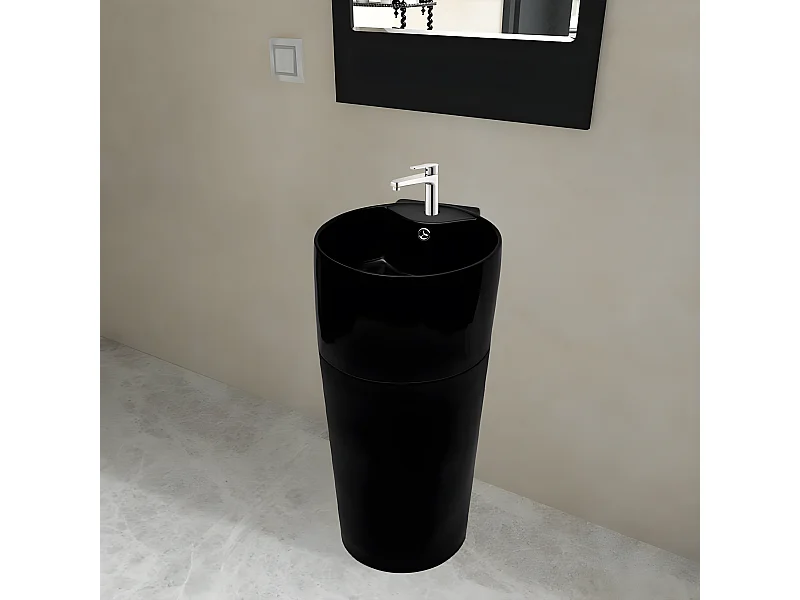 Vasque à trou de trop-plein/robinet céramique de salle de bain FR227979