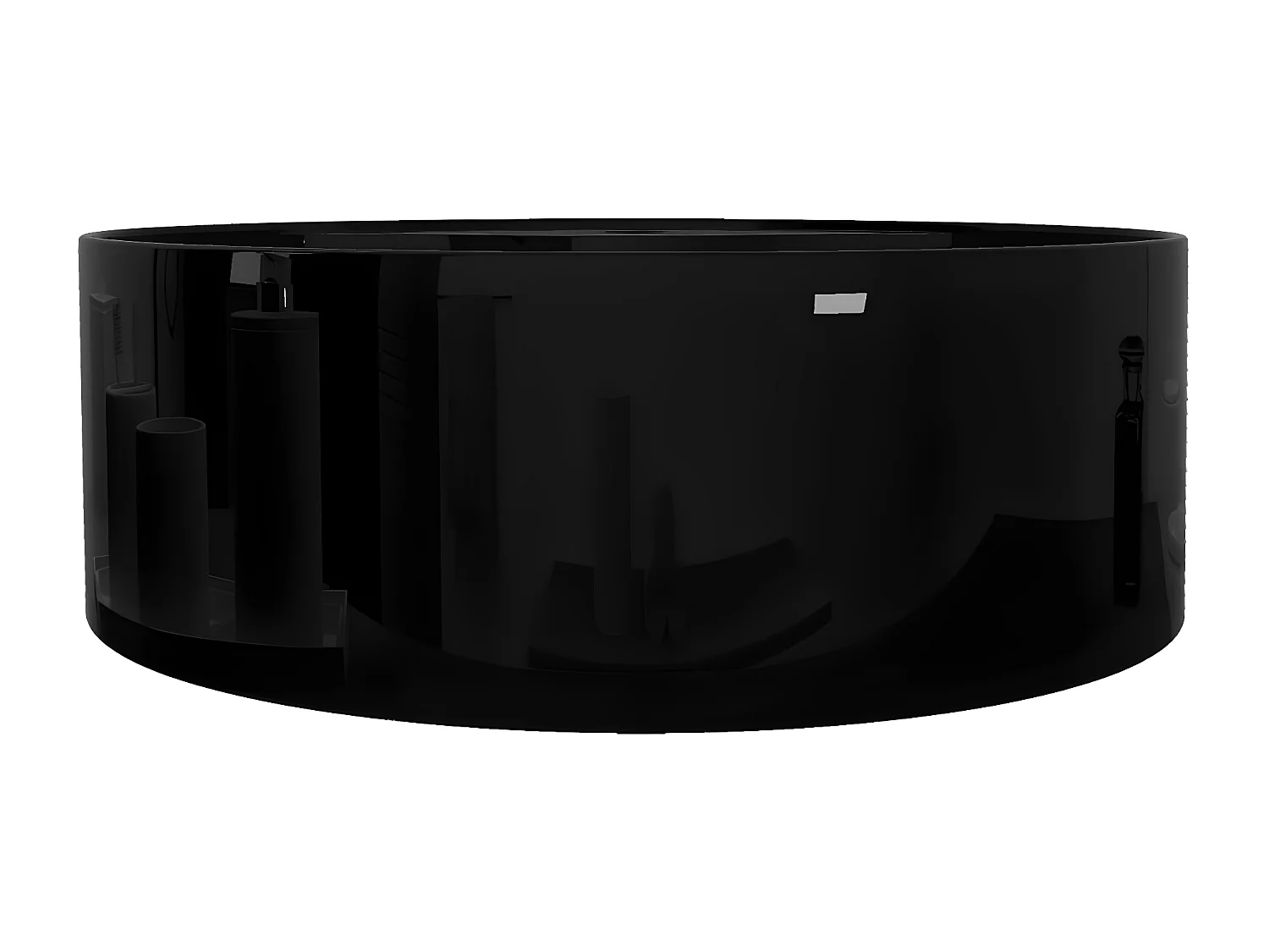 Vasque rond à trou robinet/trop-plein céramique pour salle de bain FR838473