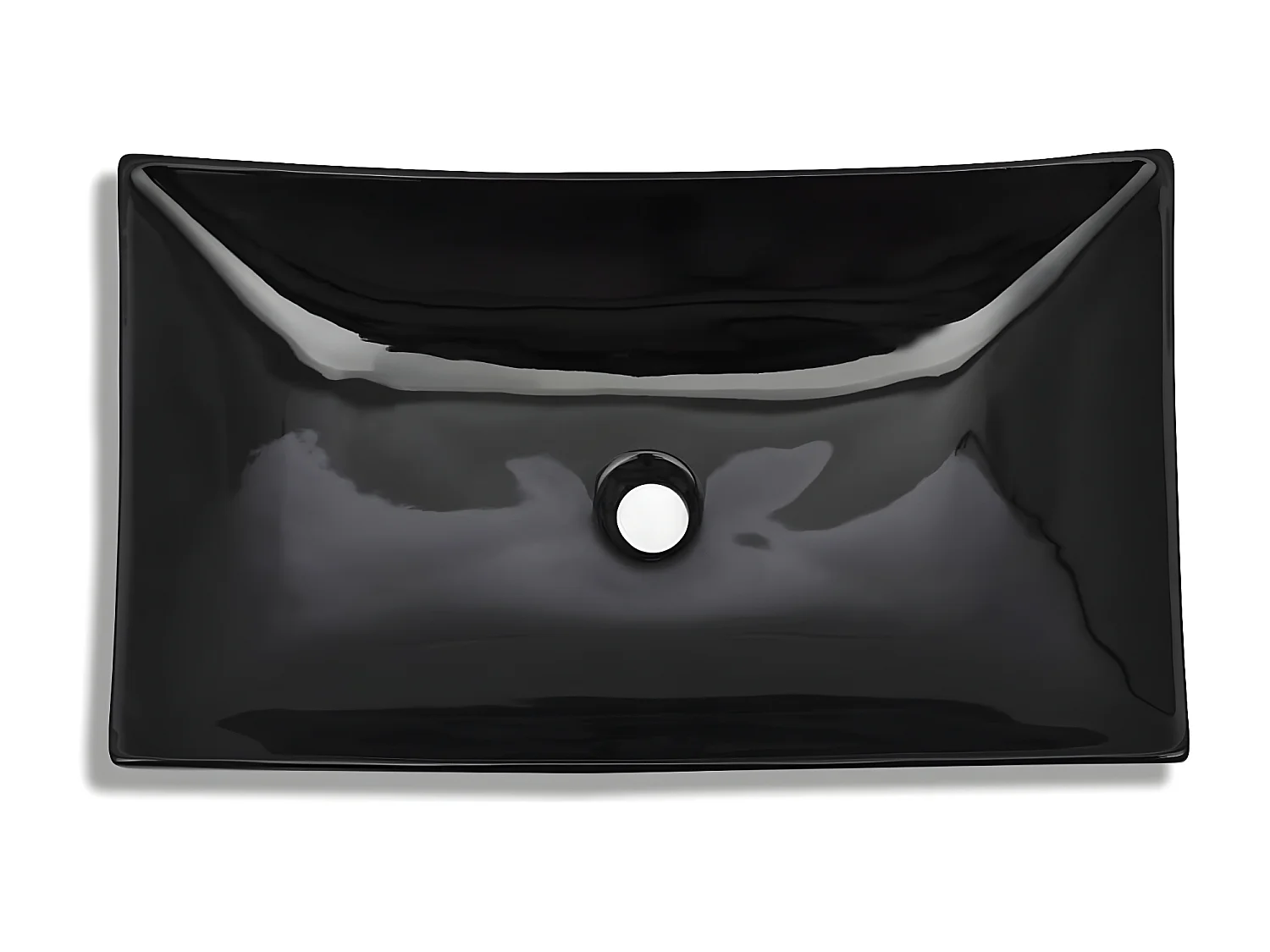 Vasque rectangulaire céramique Noir pour salle de bain FR555841