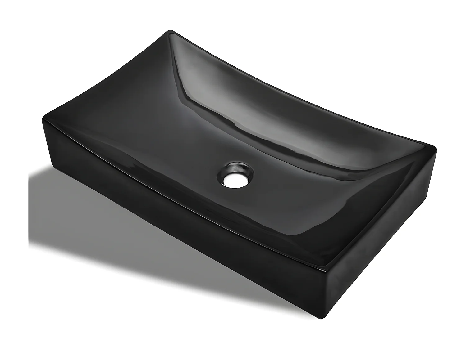 Vasque rectangulaire céramique Noir pour salle de bain FR555841