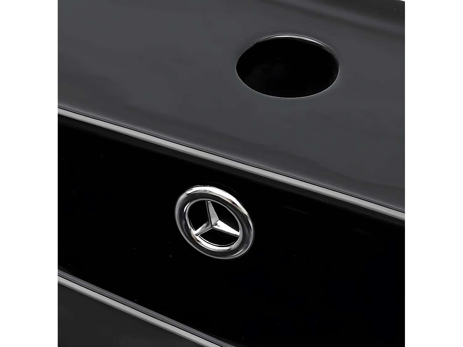 Lavabo rectangular de cerámica hueco de grifo/desagüe negro ES537239