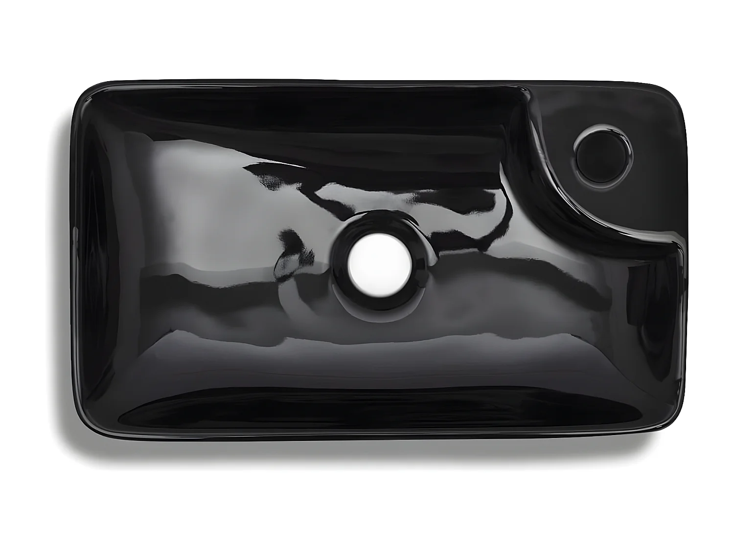 Vasque à trou pour robinet céramique Noir pour salle de bain FR245025