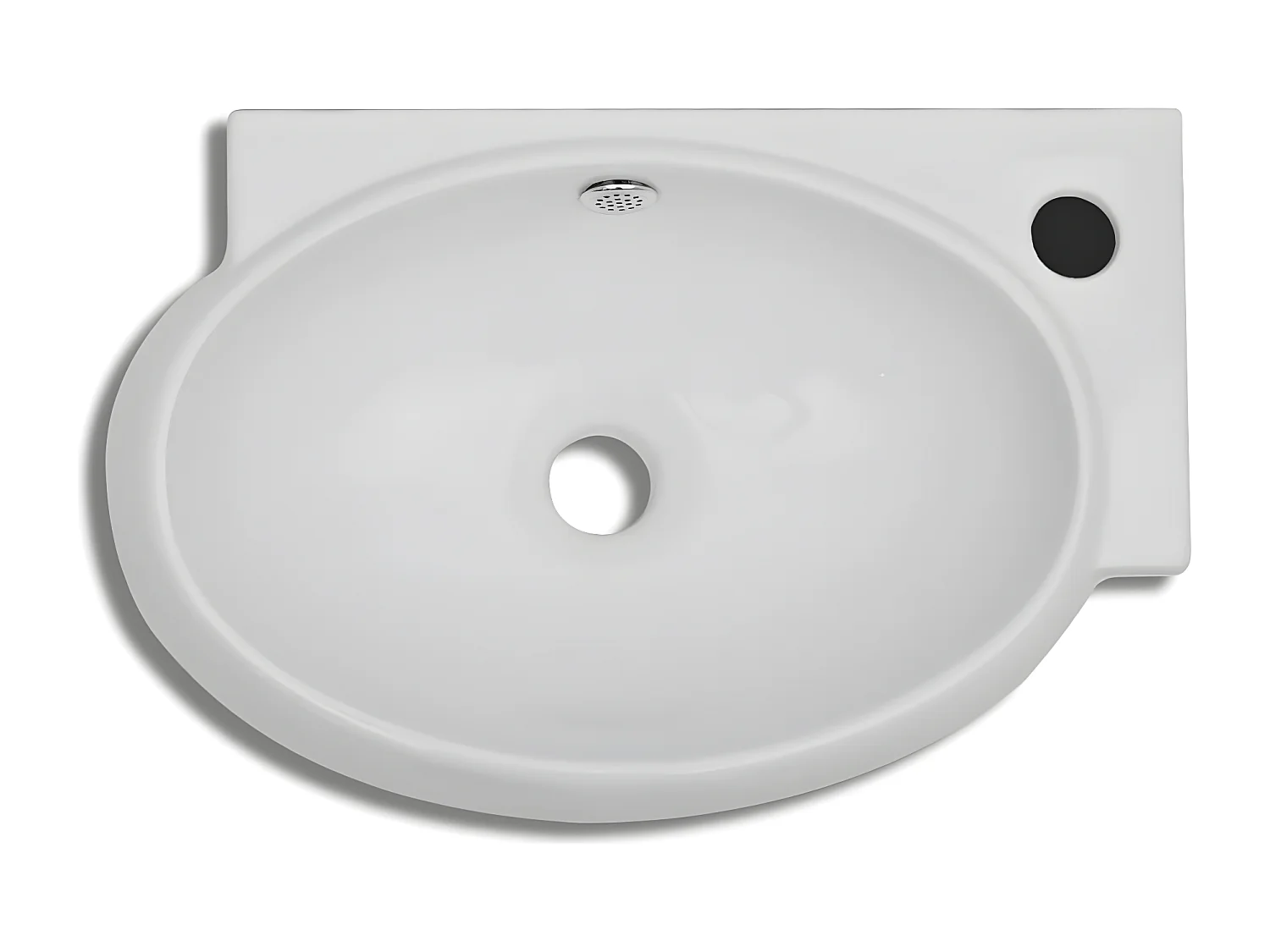 Vasque de salle de bains céramique blanc avec trou de trop-plein FR535275