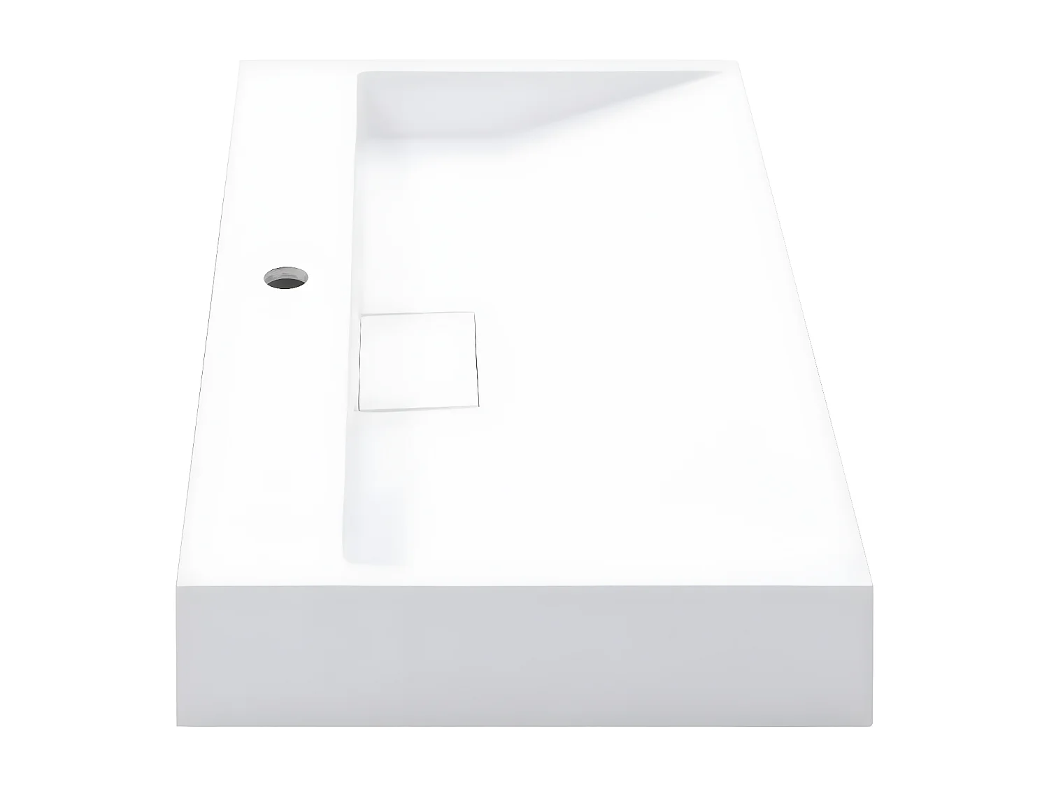 Lavabo 80x46x11 cm resina mineral/mármol blanco ES623369