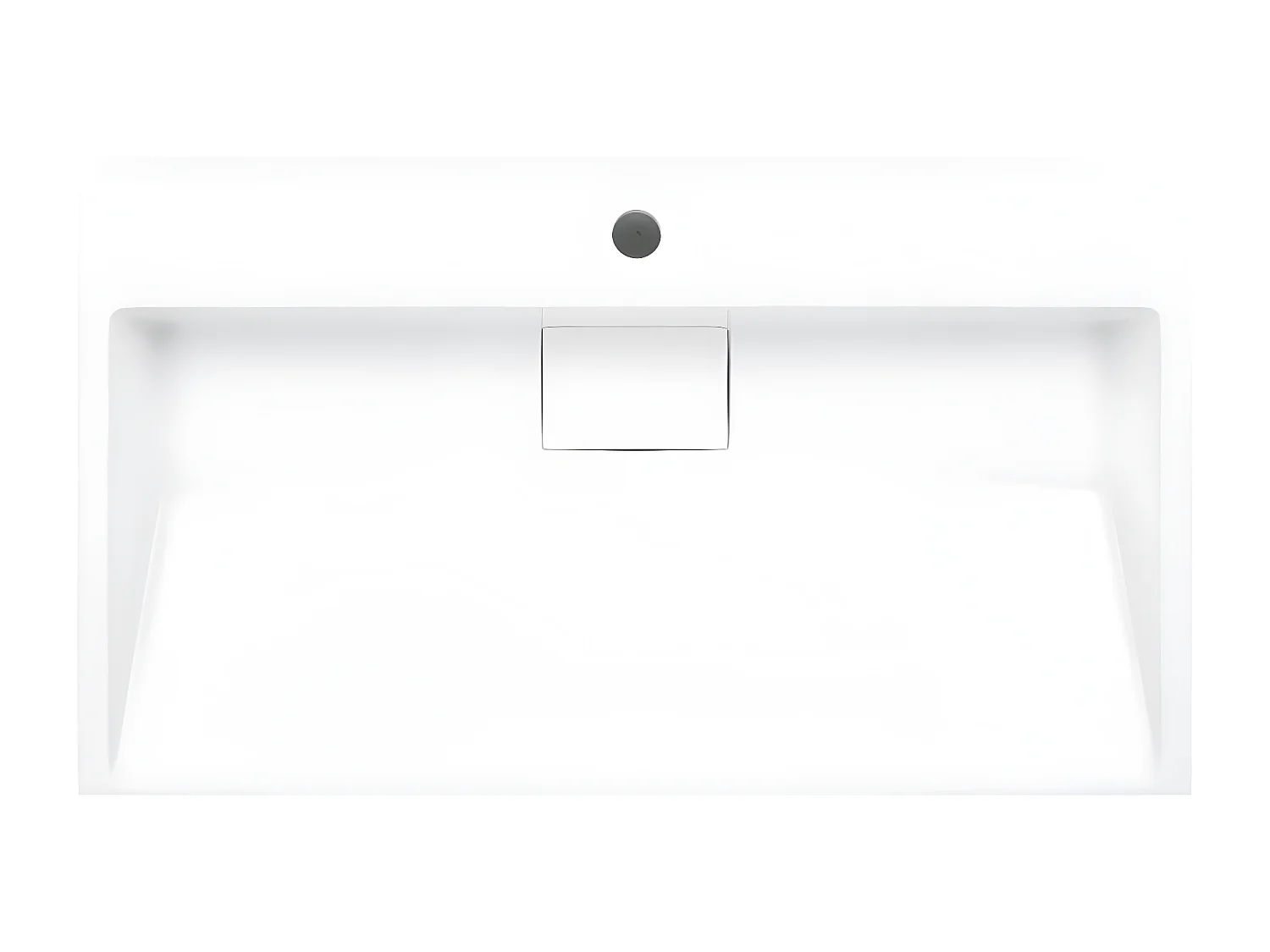 Vasque 80x46x11 cm Fonte minérale/marbre Blanc FR516688