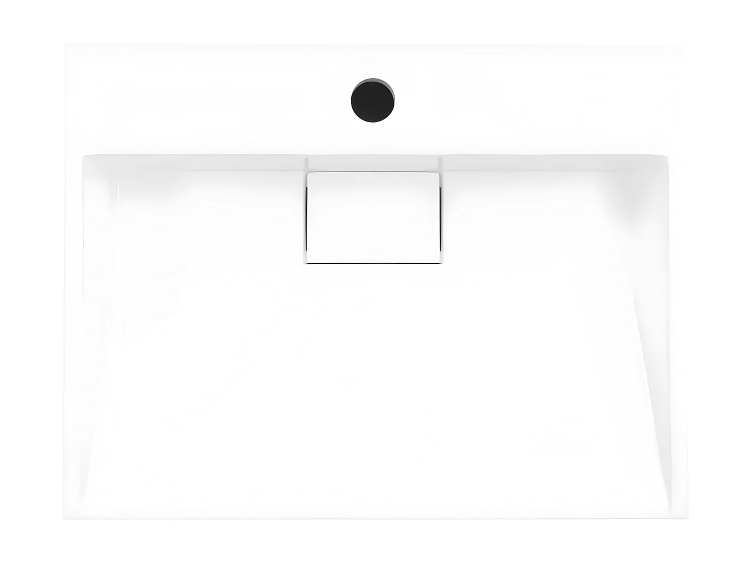 Vasque 50x38x13 cm Fonte minérale/marbre Blanc FR522646