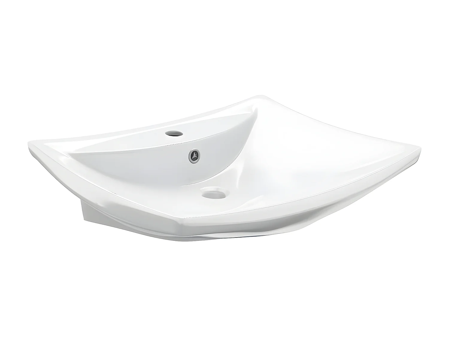 Luxueuse vasque céramique rectangulaire avec trop plein FR273536