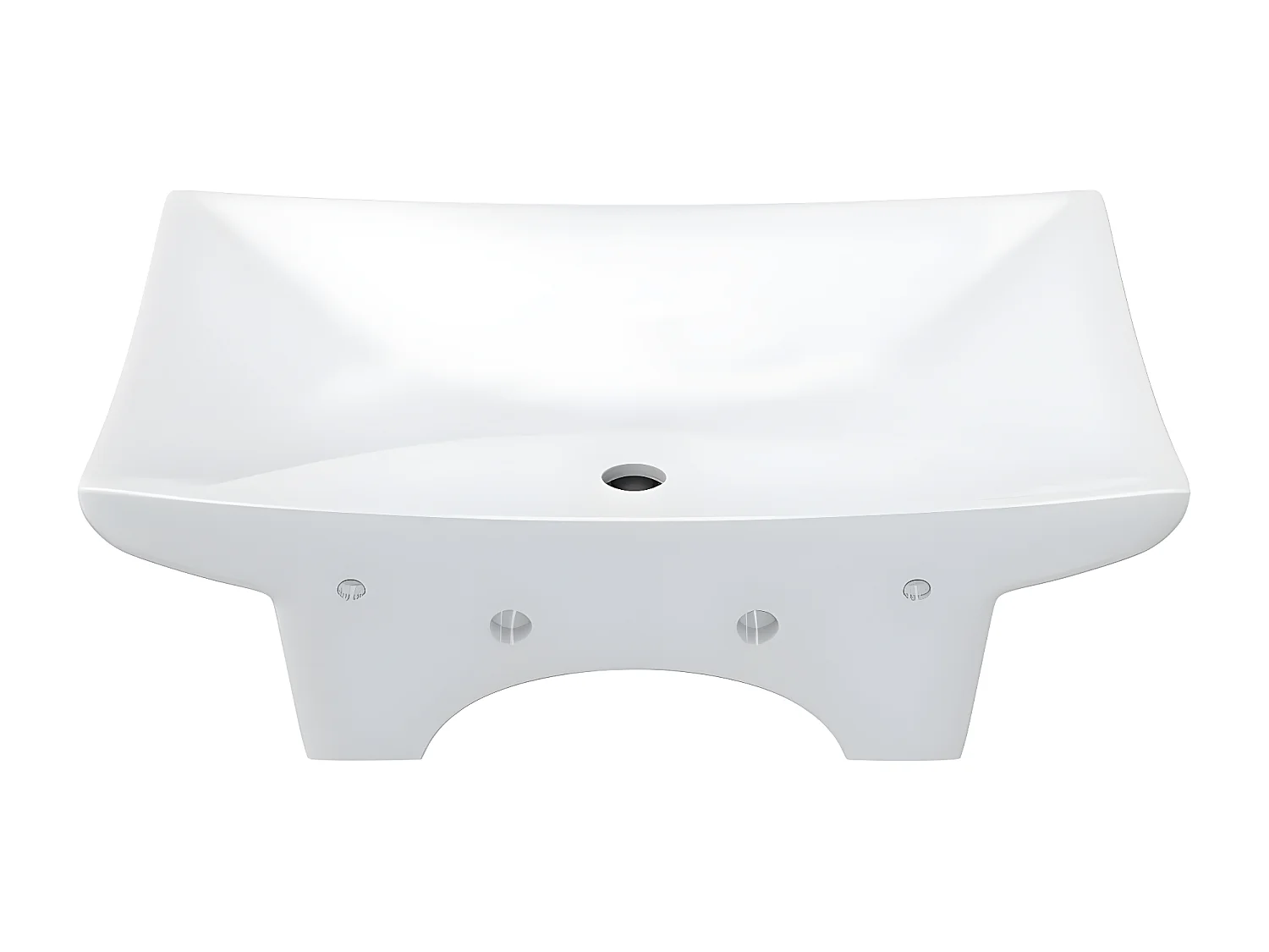 Luxueuse vasque céramique rectangulaire avec trop plein FR273536