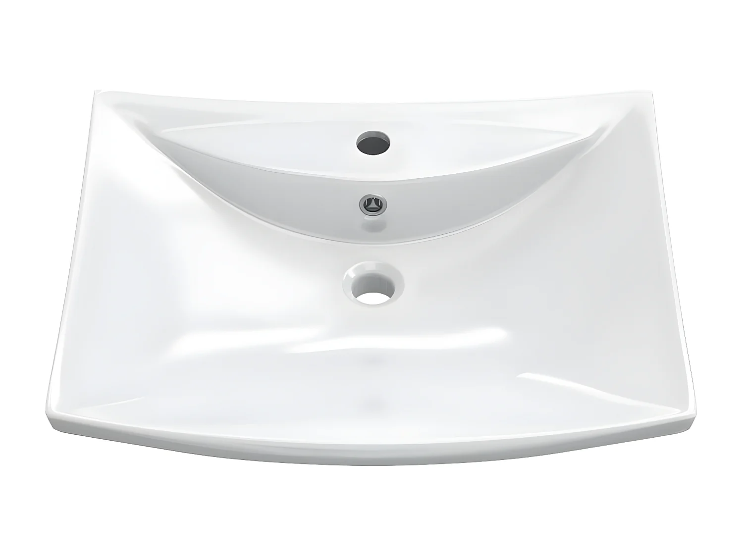 Luxueuse vasque céramique rectangulaire avec trop plein FR273536