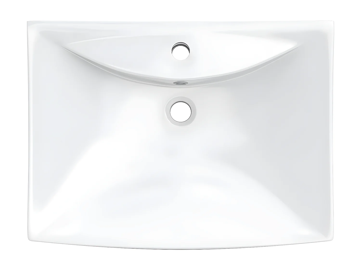 Luxueuse vasque céramique rectangulaire avec trop plein FR273536