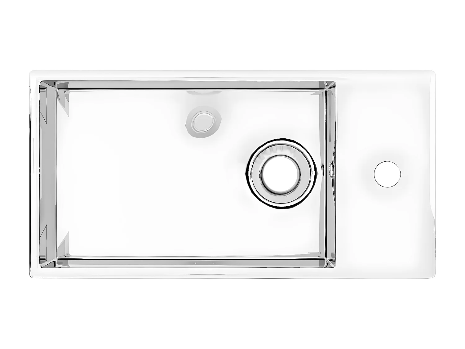 Lavatório com extravasamento 49x25x15 cm cerâmica prateado PT933218