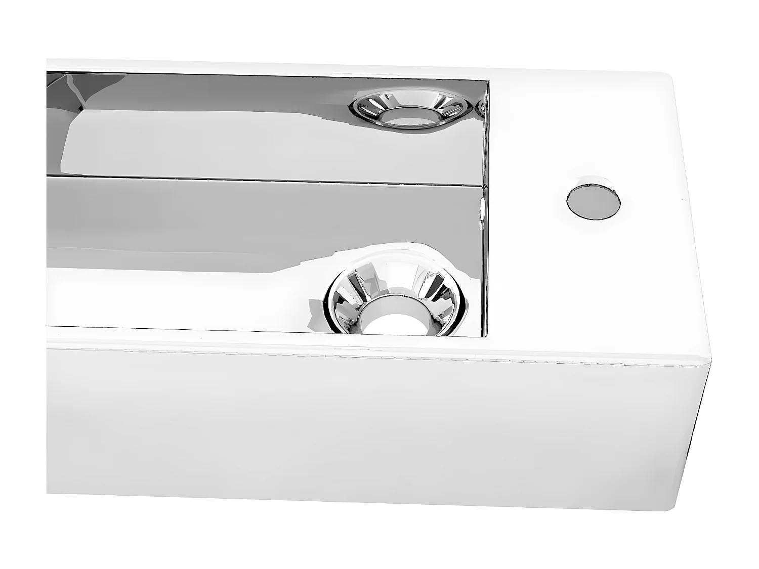 Vasque avec trop-plein 49 x 25 x 15 cm Céramique Argenté FR493297