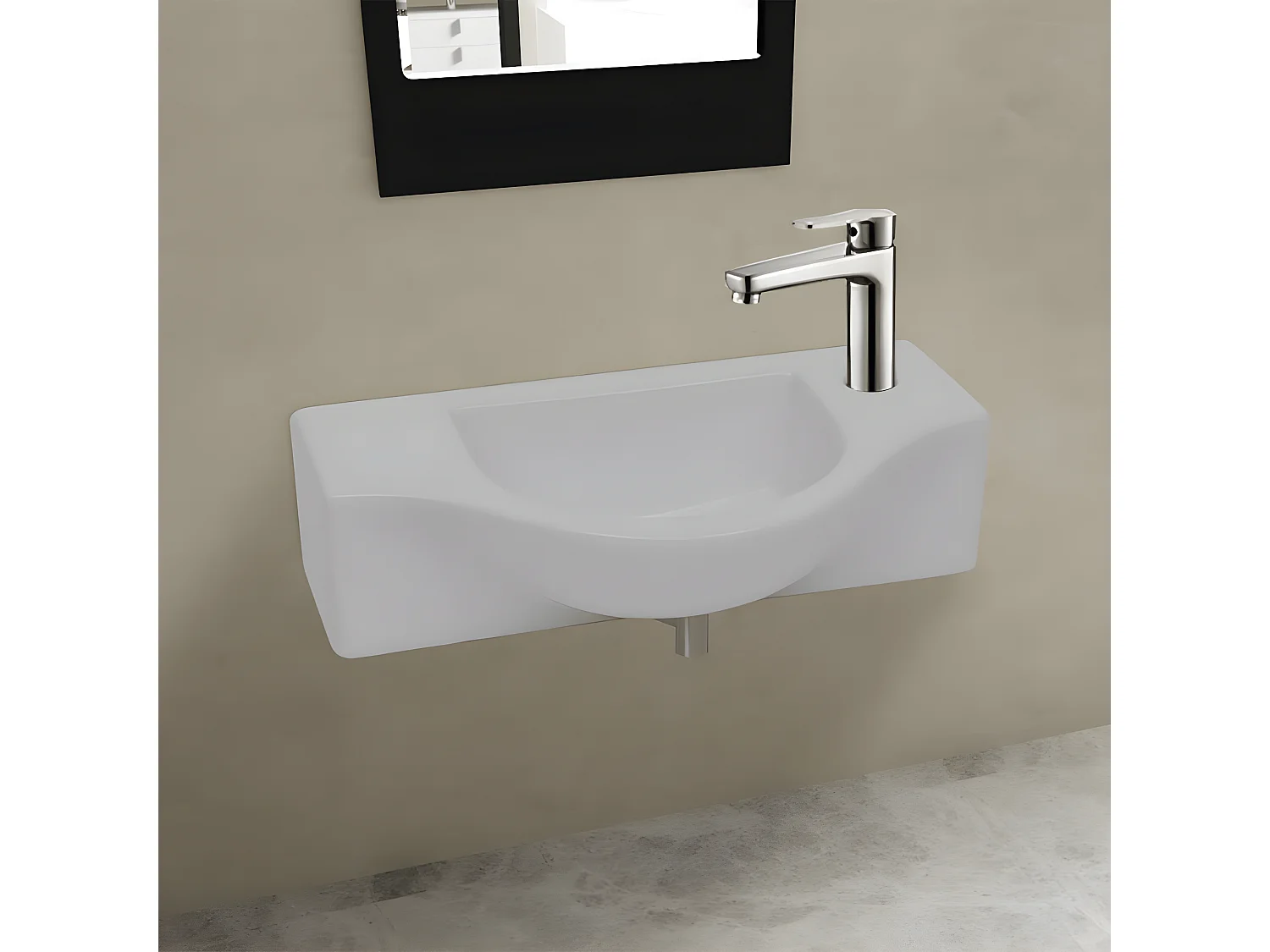 Vasque à trou pour robinet céramique Blanc pour salle de bain FR537390