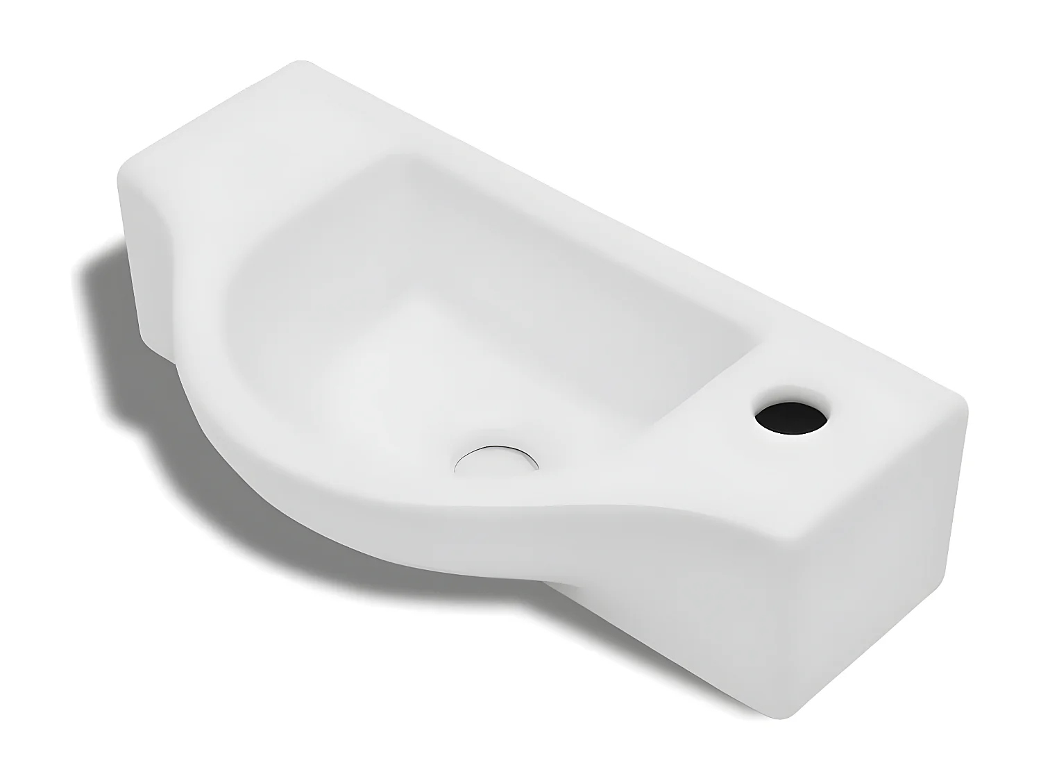 Vasque à trou pour robinet céramique Blanc pour salle de bain FR537390