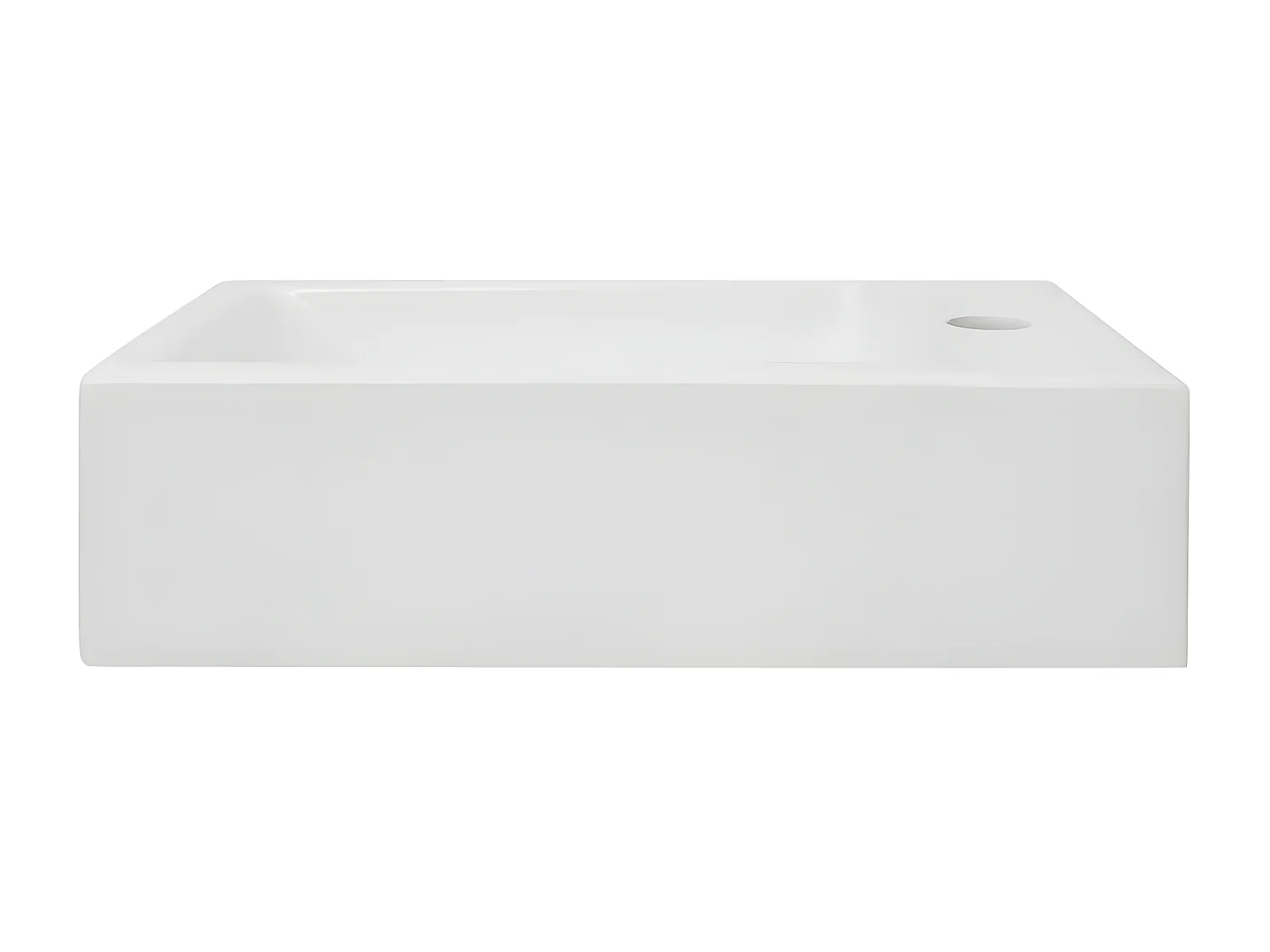 Lavabo con agujero grifo rectangular cerámica 46x25,5x12 blanco ES908352