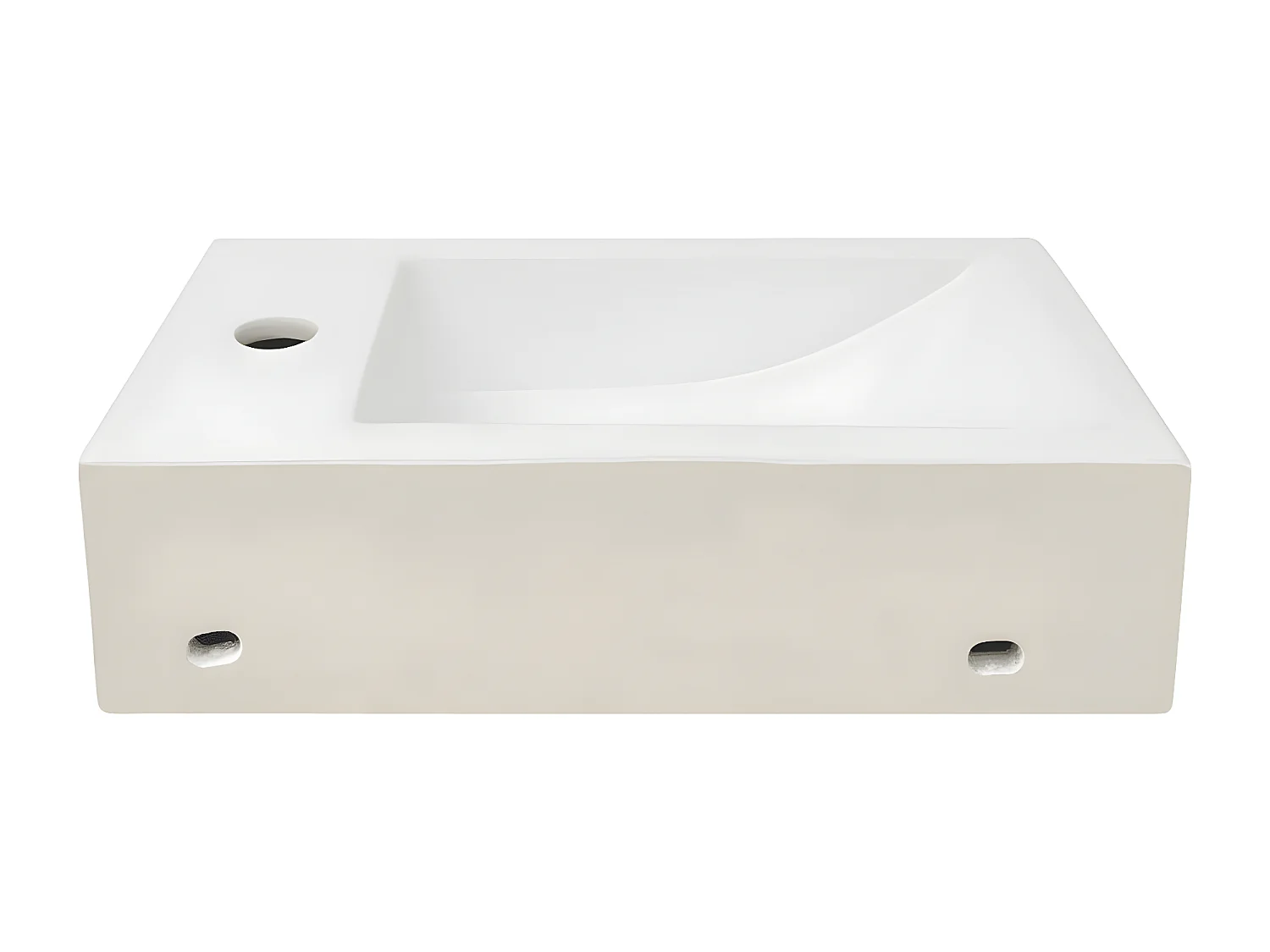 Lavabo con agujero grifo rectangular cerámica 46x25,5x12 blanco ES908352