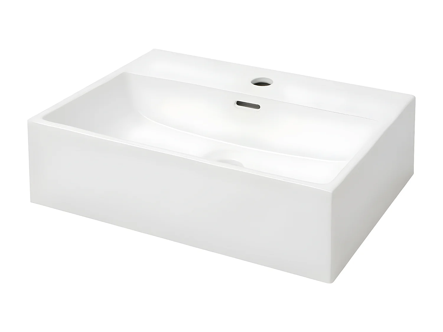 Vasque avec trou de robinet en céramique Blanc 51,5x38,5x15 cm FR770648