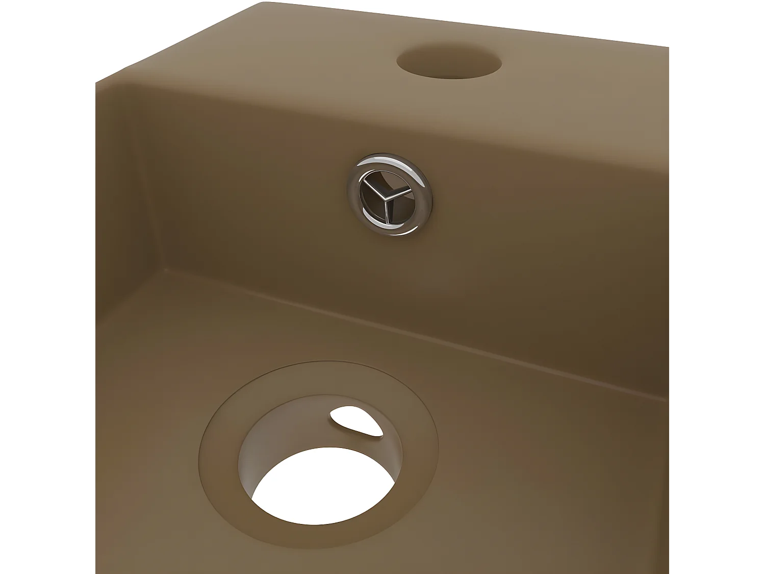 Vasque de salle de bain avec trop-plein Céramique Crème mat FR807700