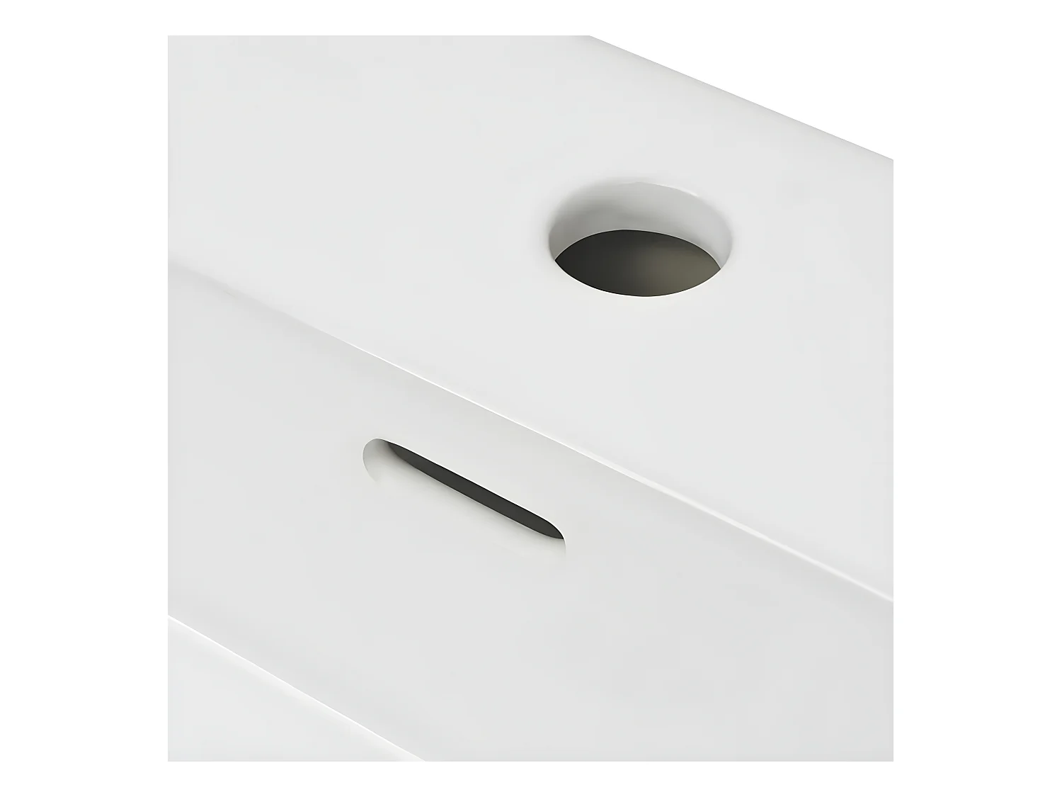 Vasque avec trou de robinet en céramique Blanc 76x42,5x14,5 cm FR609828