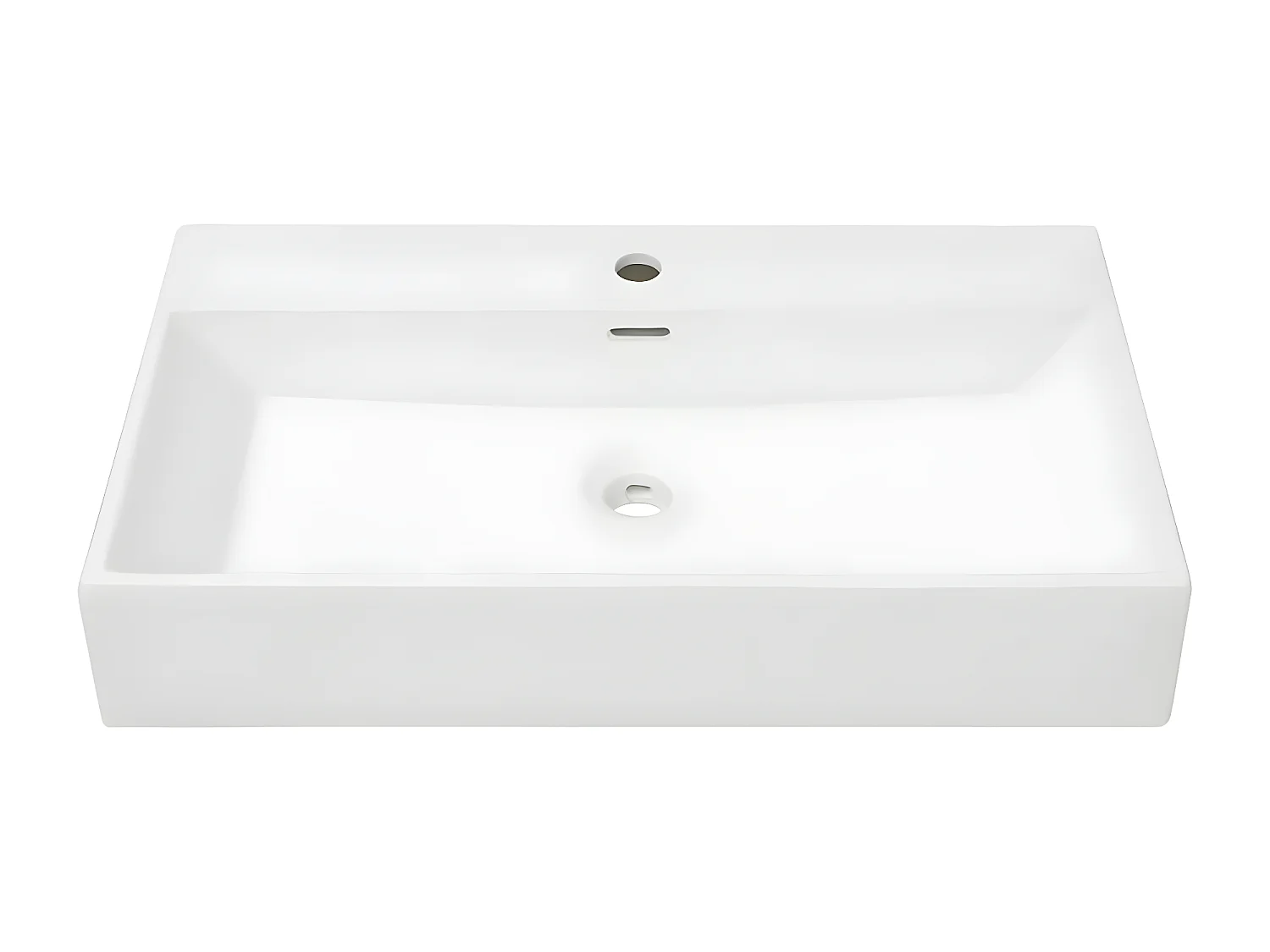 Vasque avec trou de robinet en céramique Blanc 76x42,5x14,5 cm FR609828