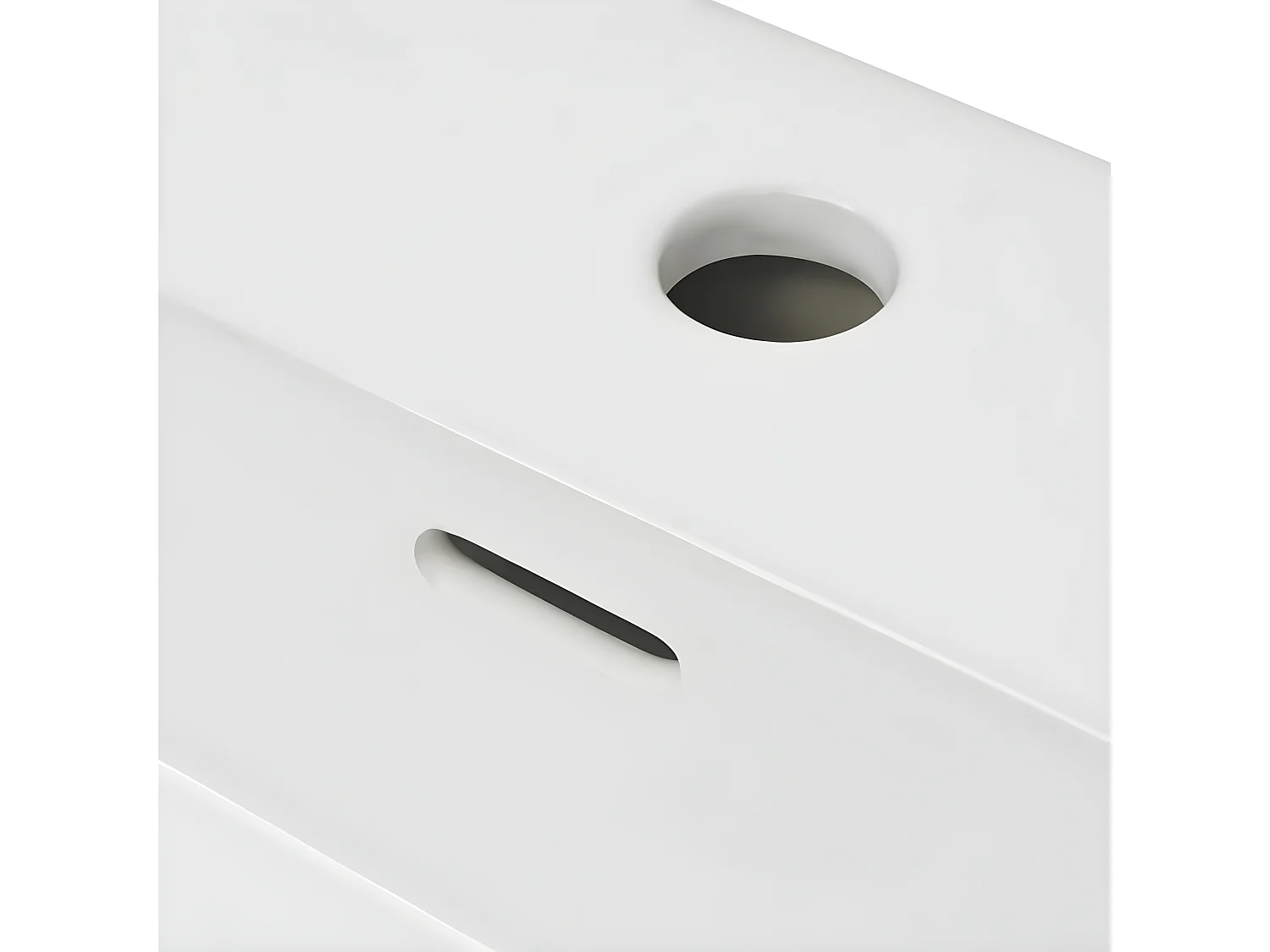 Vasque avec trou de robinet en céramique Blanc 76x42,5x14,5 cm FR609828