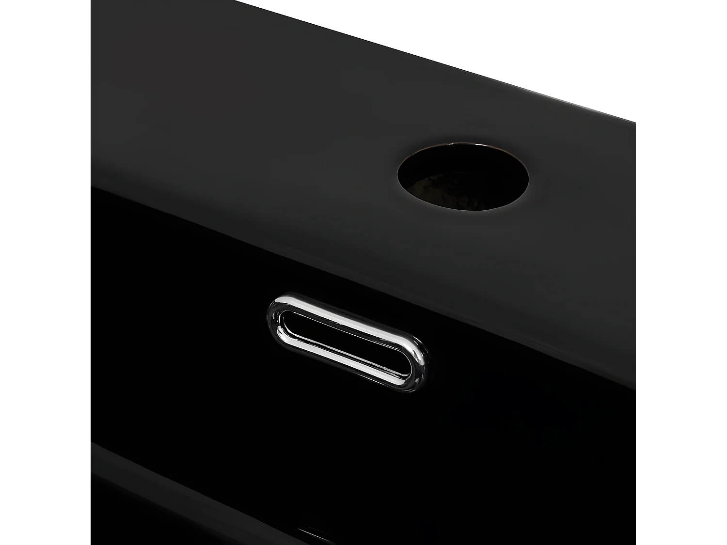 Vasque avec trou de robinet en céramique Noir 51,5x38,5x15 cm FR255929